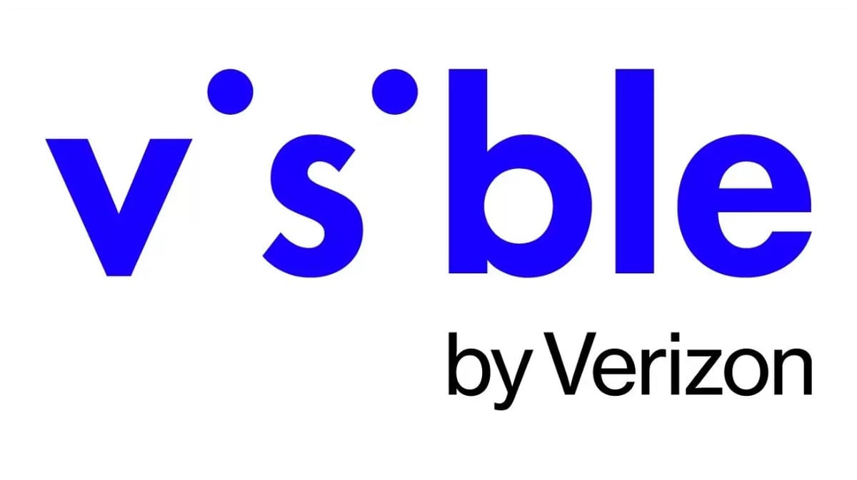 The Visible logo by Verizon, with the word "visible" in blue lowercase letters, where the "i" is replaced by a colon. The phrase "by Verizon" appears in black text below and to the right.