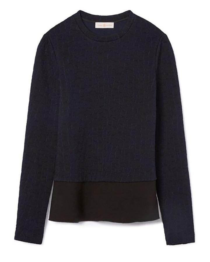 72% OFF QUILTED JACQUARD PULLOVER FROM TORY BURCH