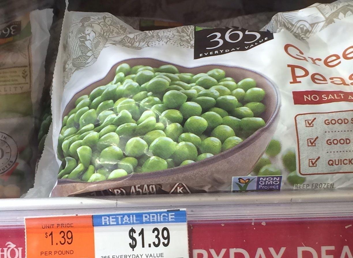 CHEAPER AT WHOLE FOODS: FROZEN PEAS