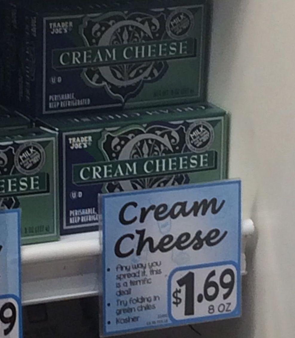CHEAPER AT TRADER JOE'S: CREAM CHEESE