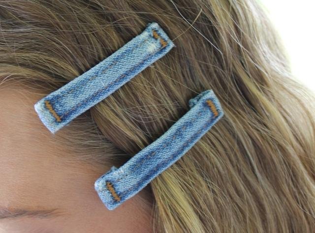 DENIM BOBBY PINS