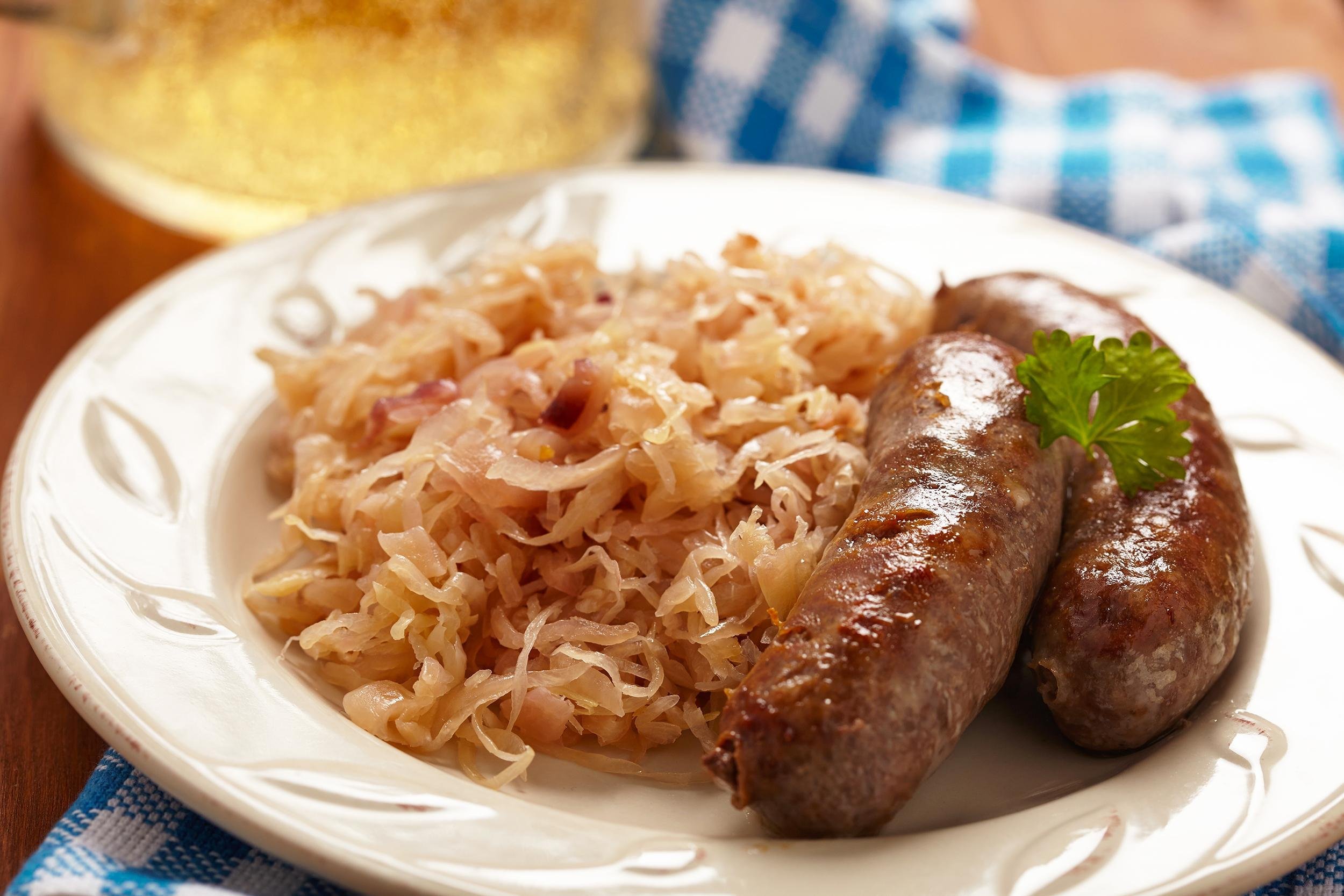 SERVE SAUSAGE AND SAUERKRAUT