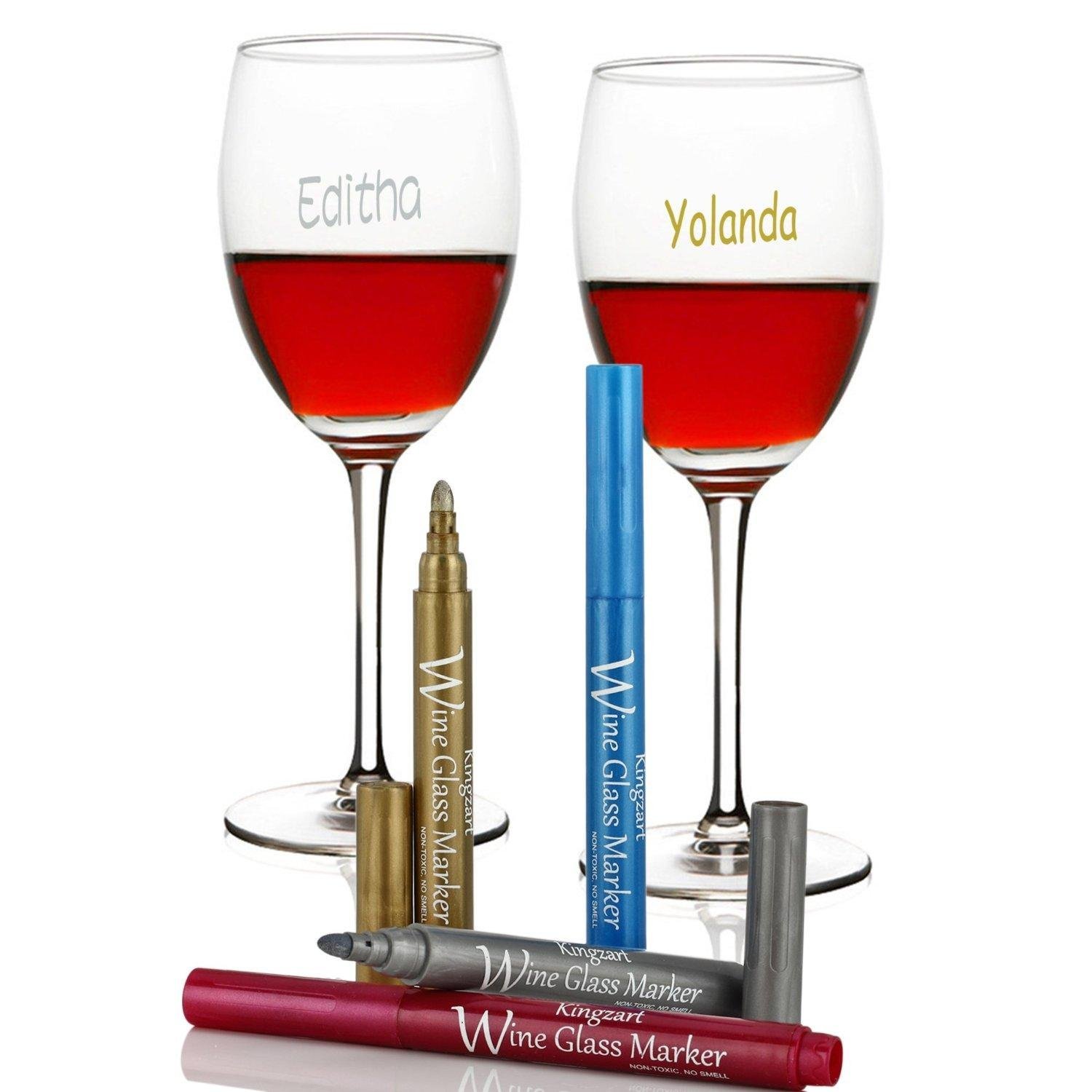 75% OFF KINGZART WINE GLASS METALLIC MARKERS ON AMAZON