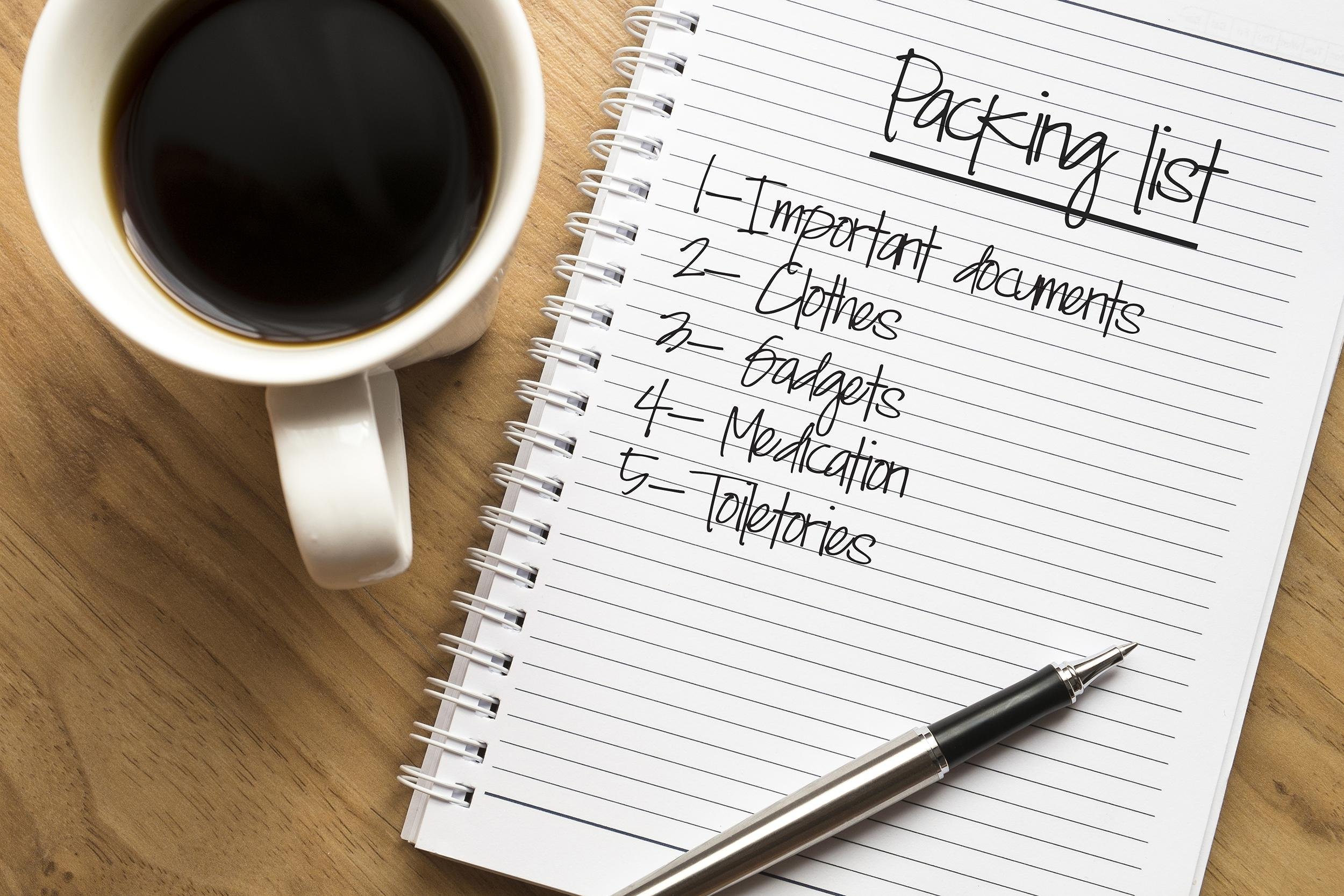 MAKE YOUR PACKING LIST EARLY