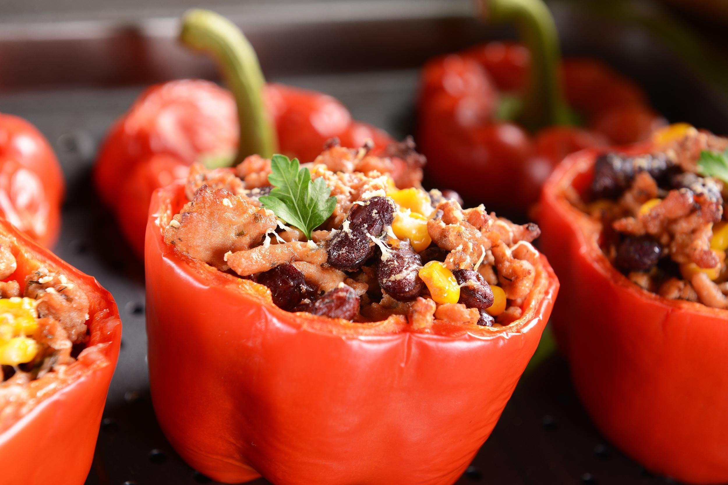 RICE AND BEAN STUFFED PEPPERS