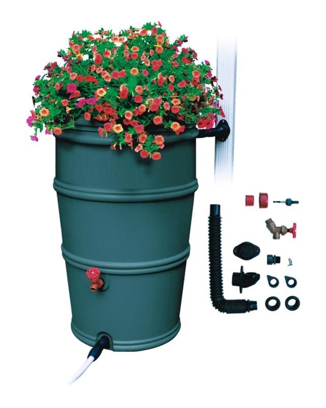 $20 OFF EARTH MINDED 50-GALLON GRAY RAIN BARREL FROM ACE HARDWARE