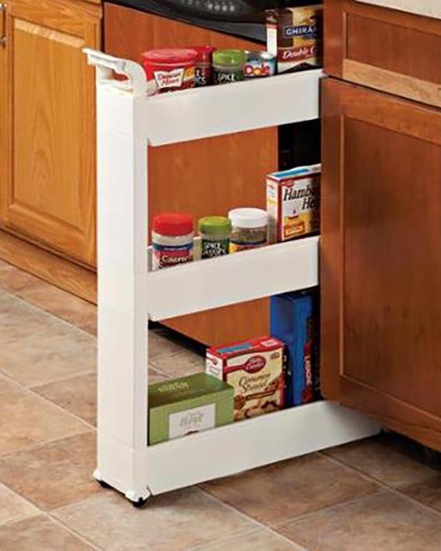 $11 OFF THREE-TIER SLIM SLIDE-OUT PANTRY ON ROLLERS FROM WALMART