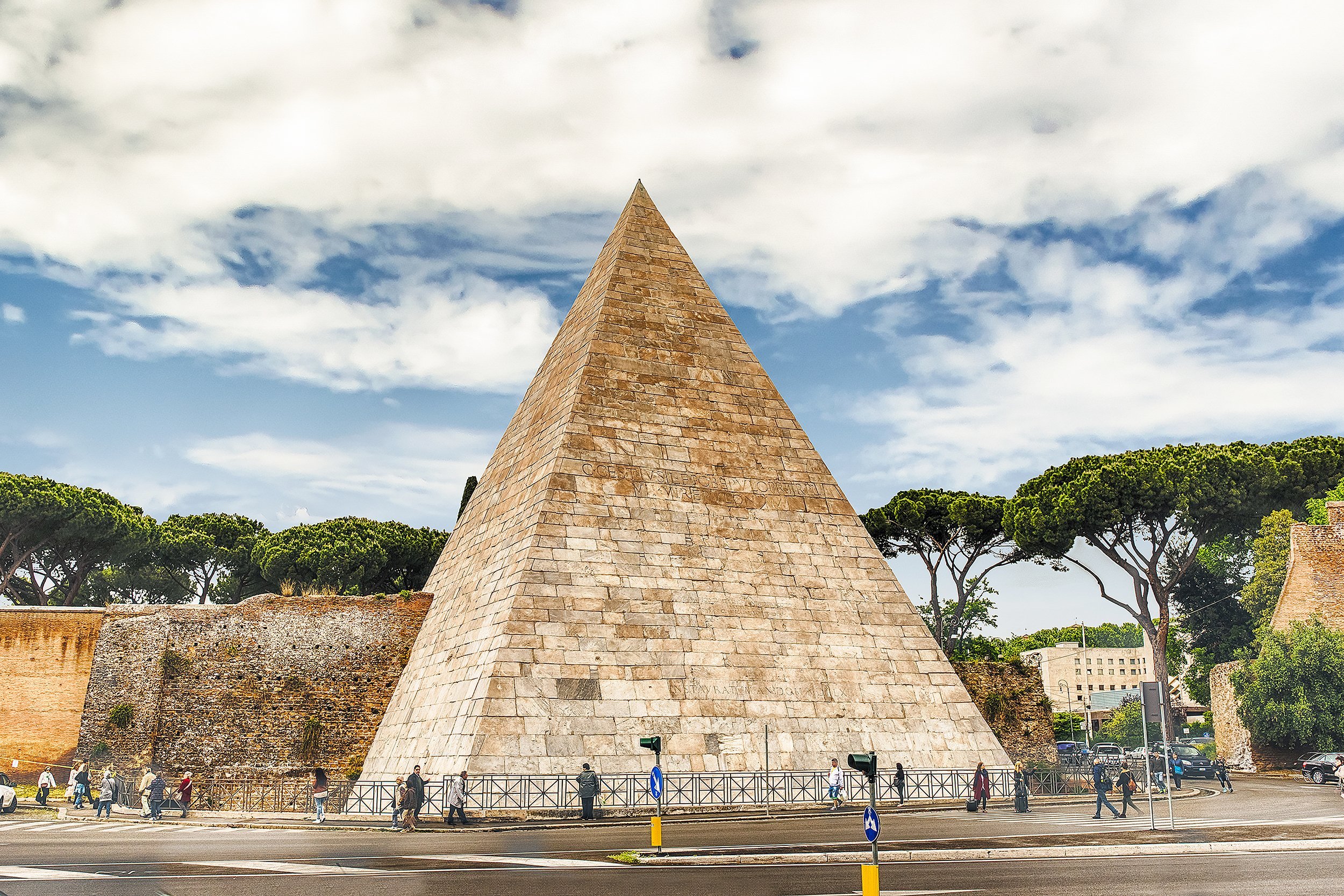 Pyramid of Cestius in Rome, Italy