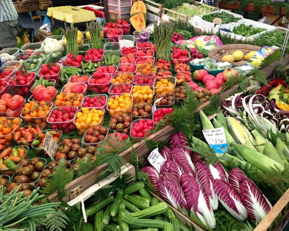 food market in Rome, Italy