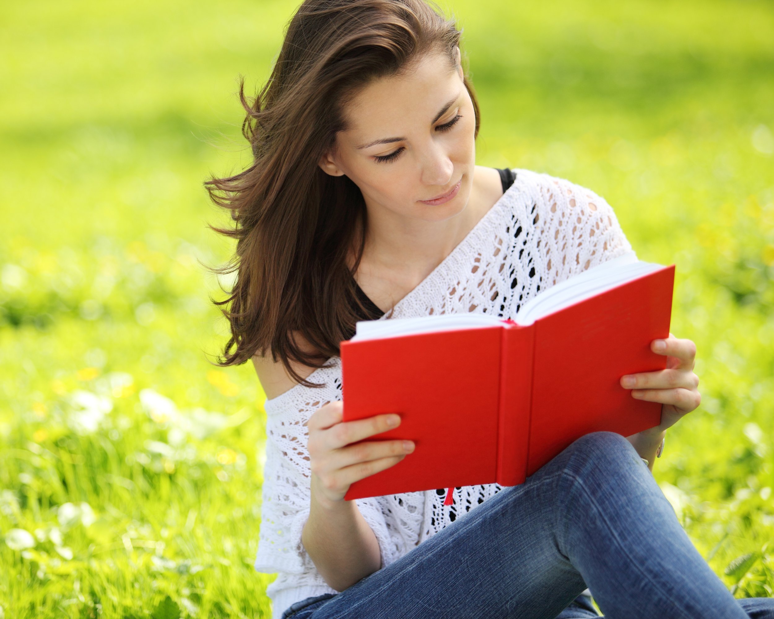 woman reading a book