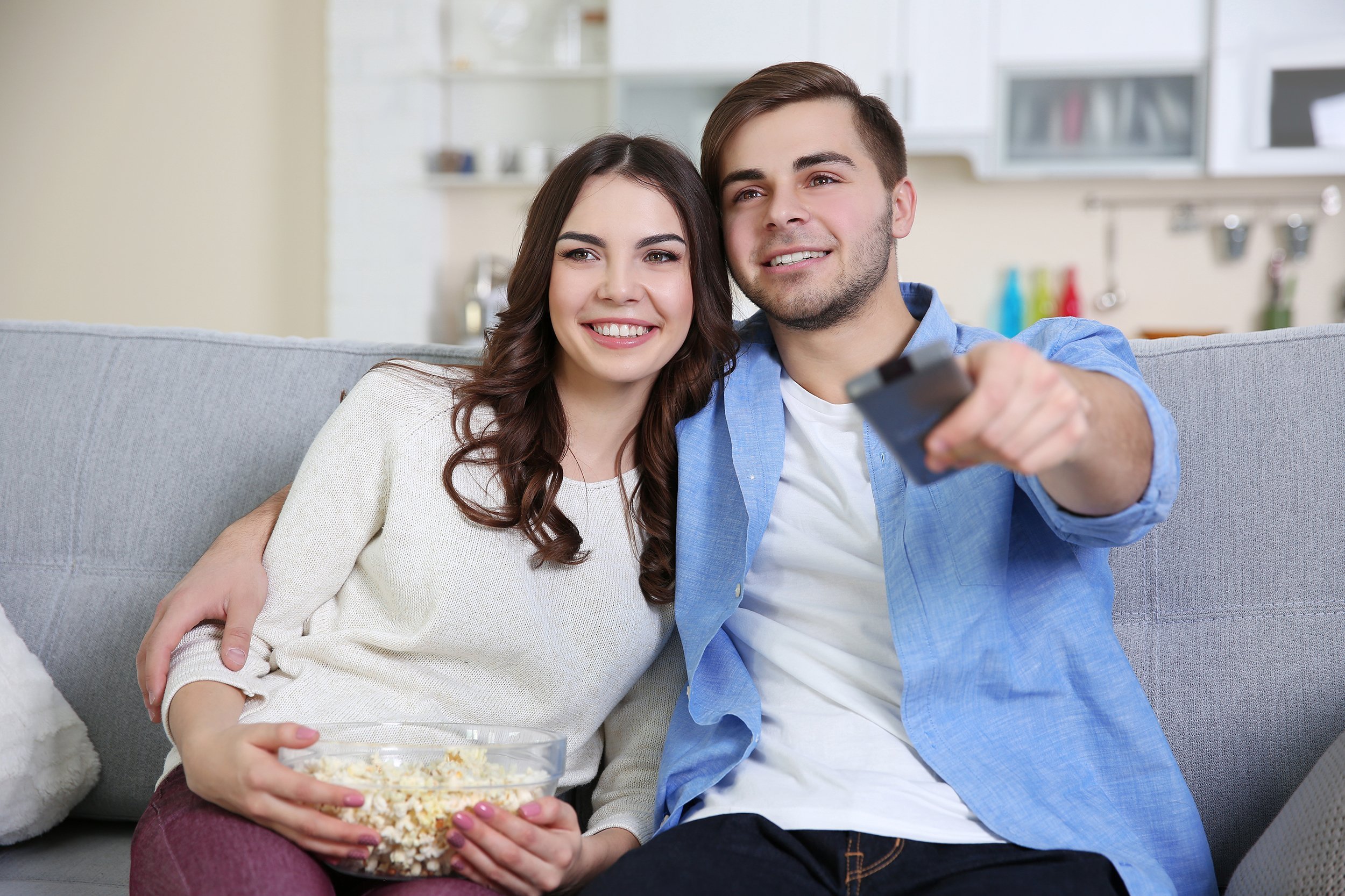 couple watching tv