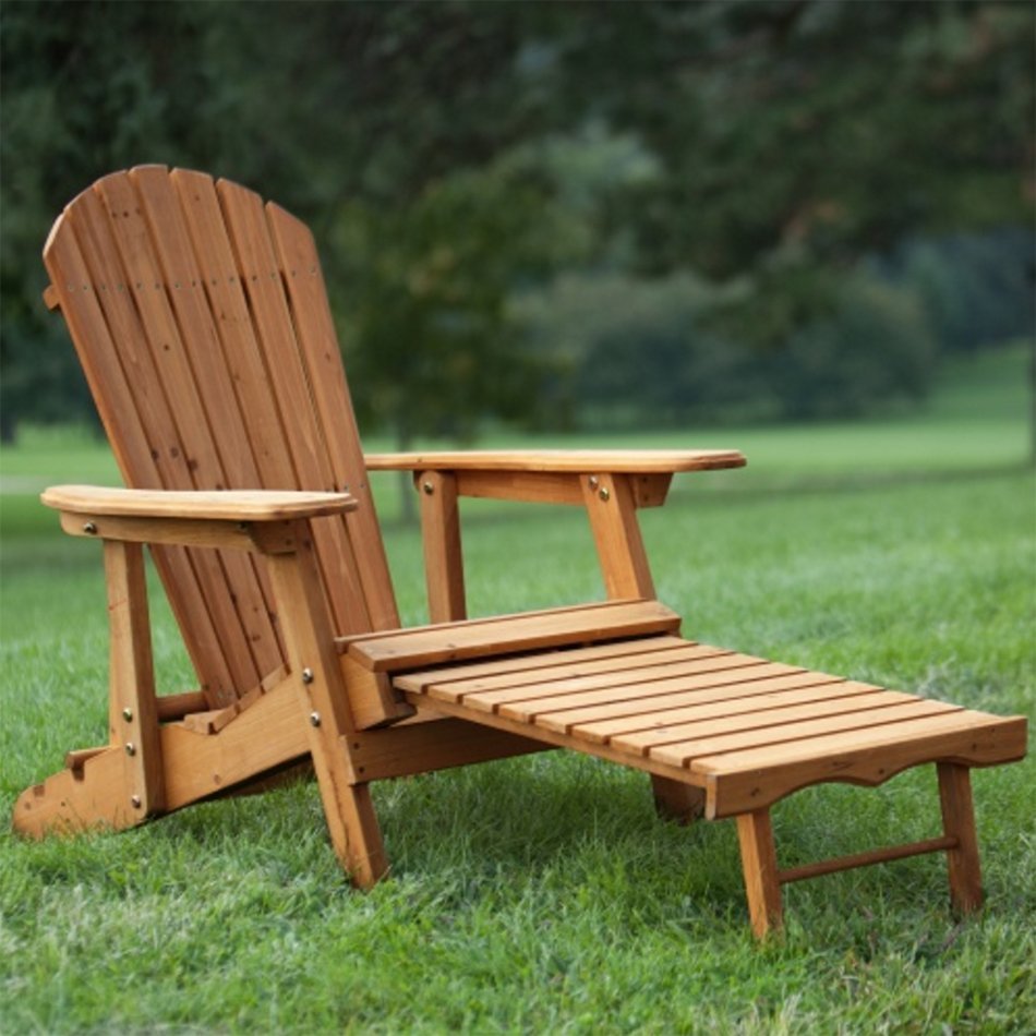 $80 FOR CORAL COAST BIG DADDY RECLINING ADIRONDACK CHAIR WITH PULL-OUT OTTOMAN
