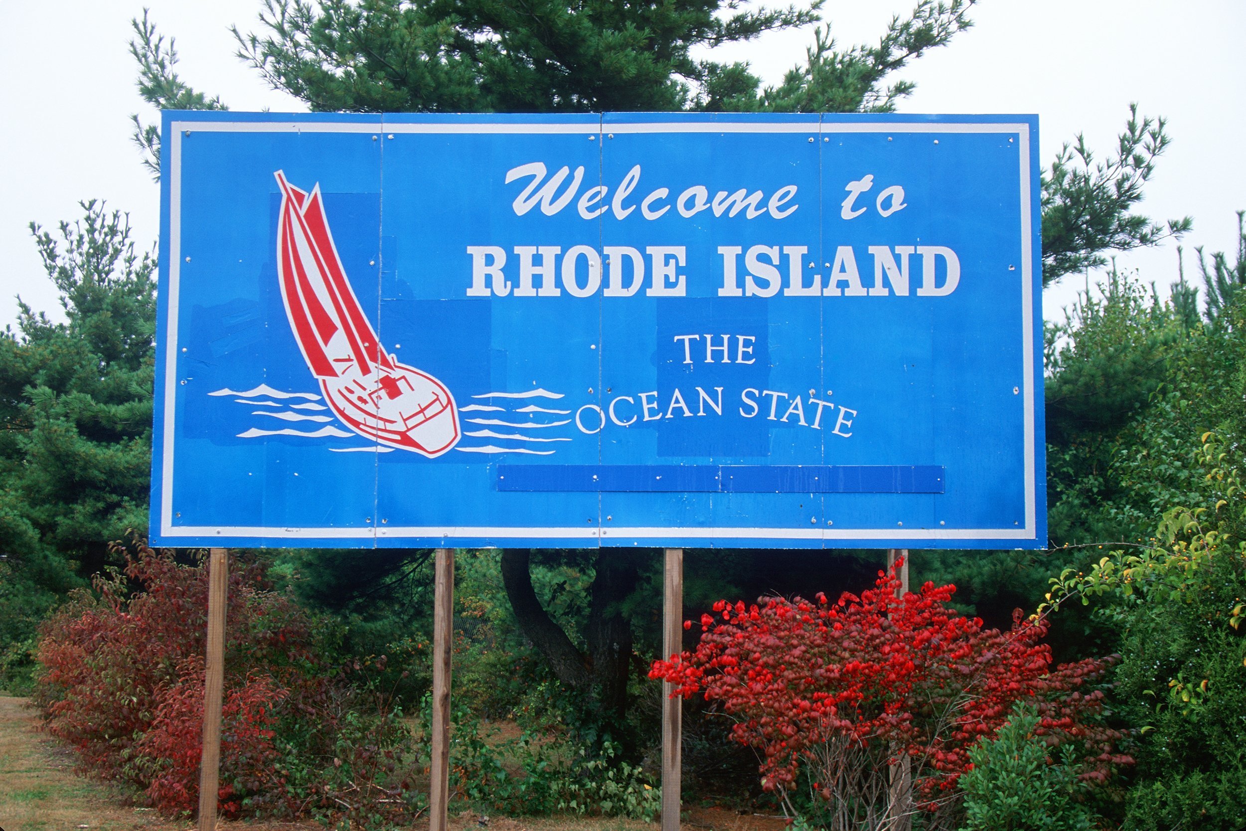 Rhode Island welcome sign