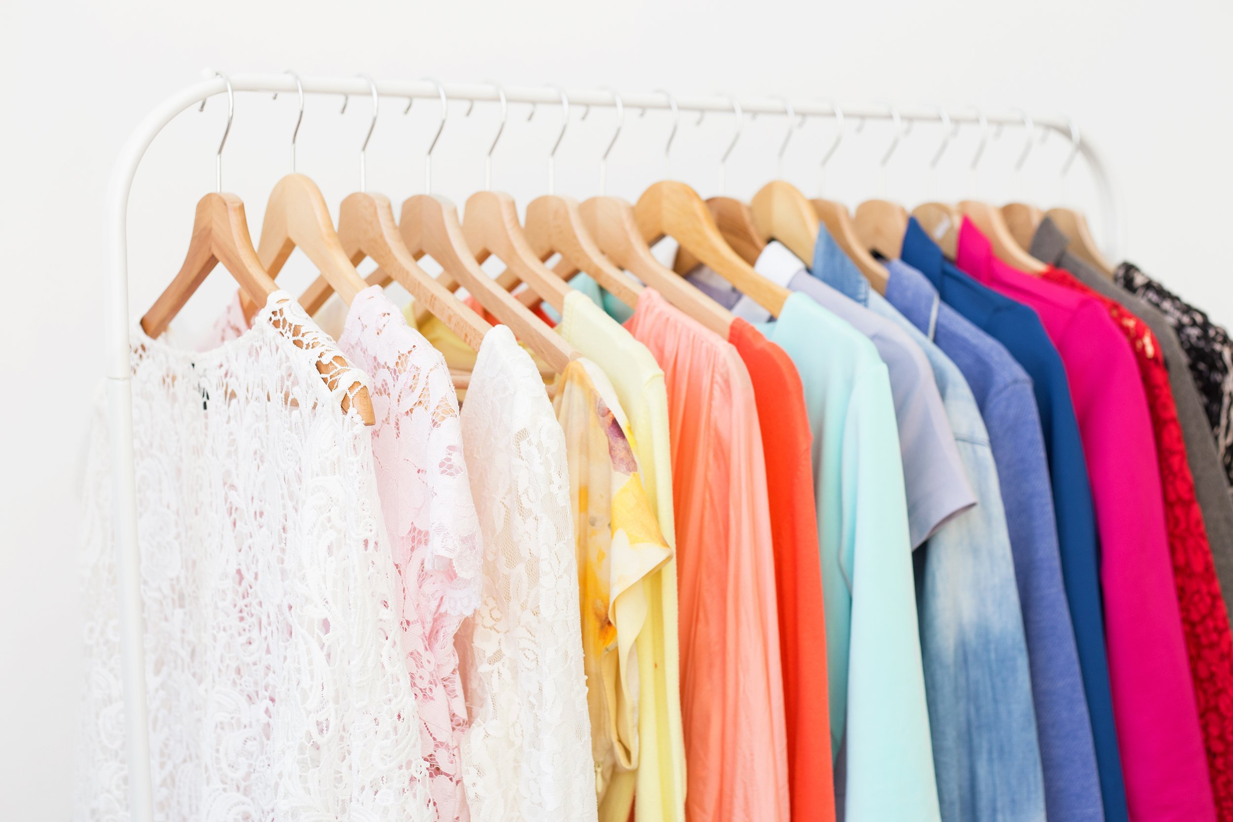 clothes in closet