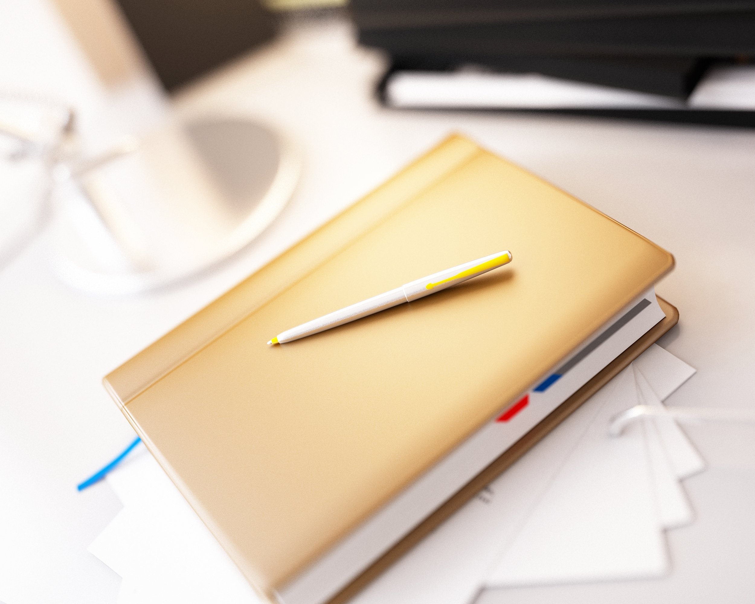 day planner on office desk