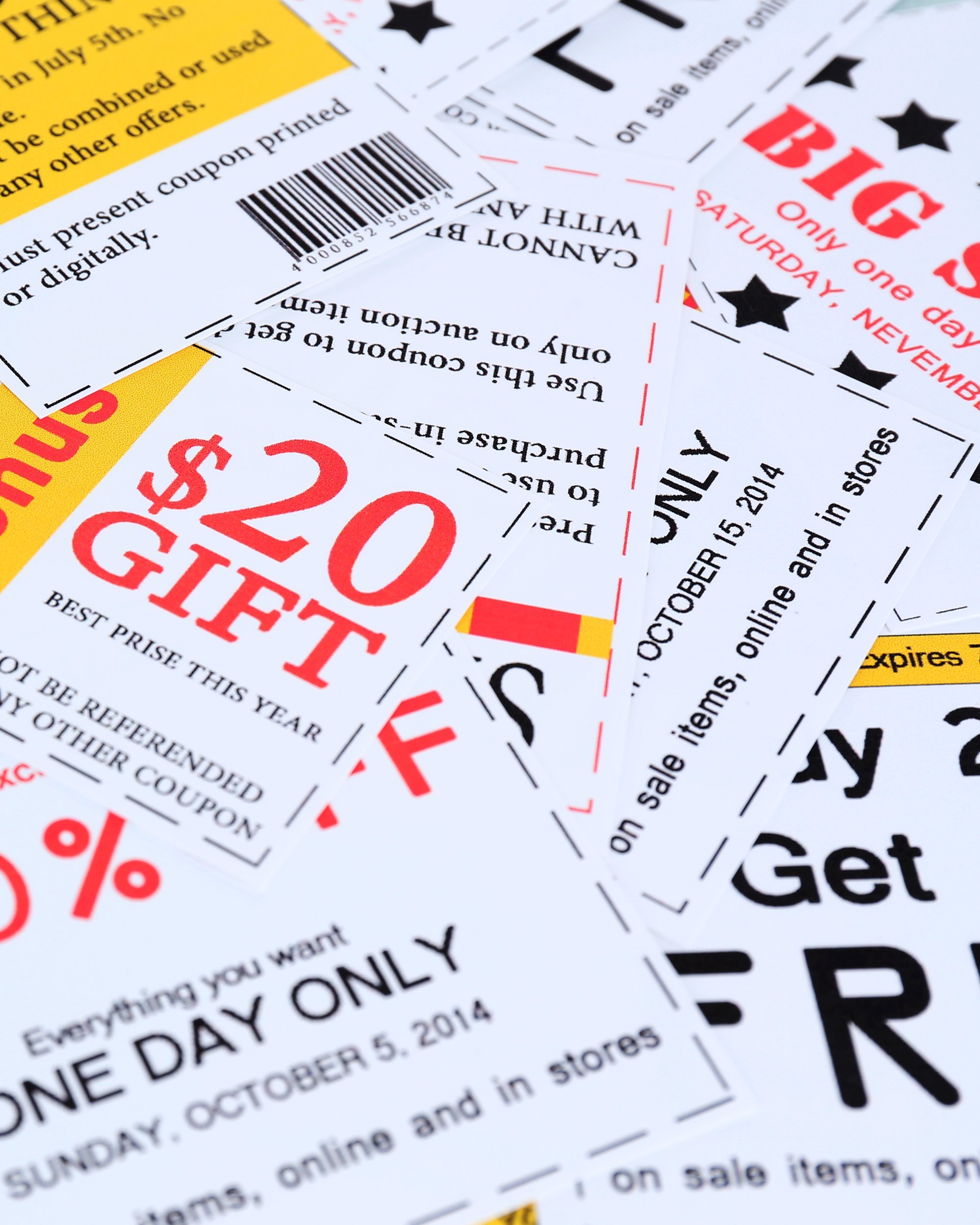 pile of coupons