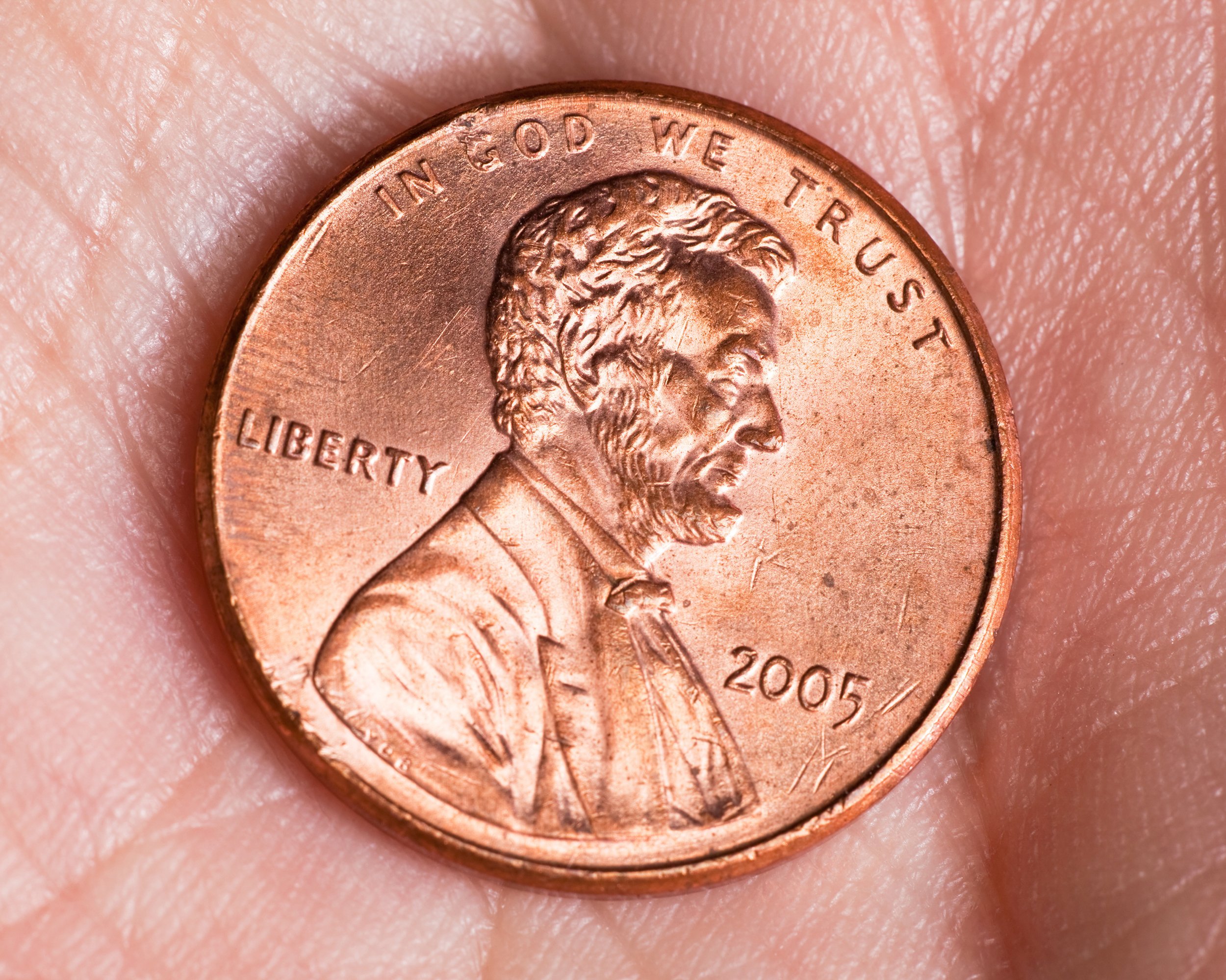 one penny in hand