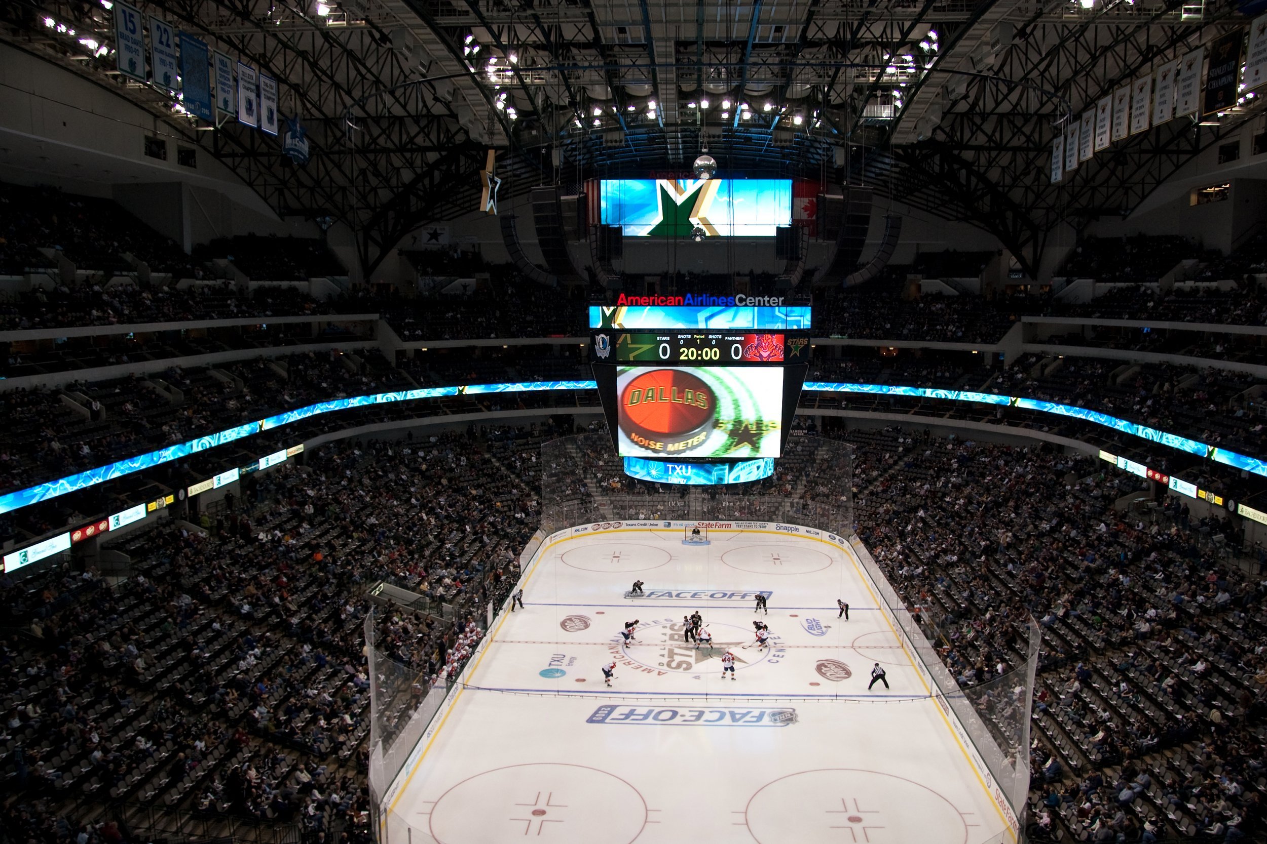 inside the the American Airlines Center during a Dallas Stars game