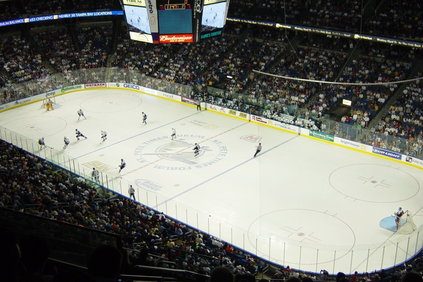 inside the Amalie Arena during a Tampa Bay Lightning game