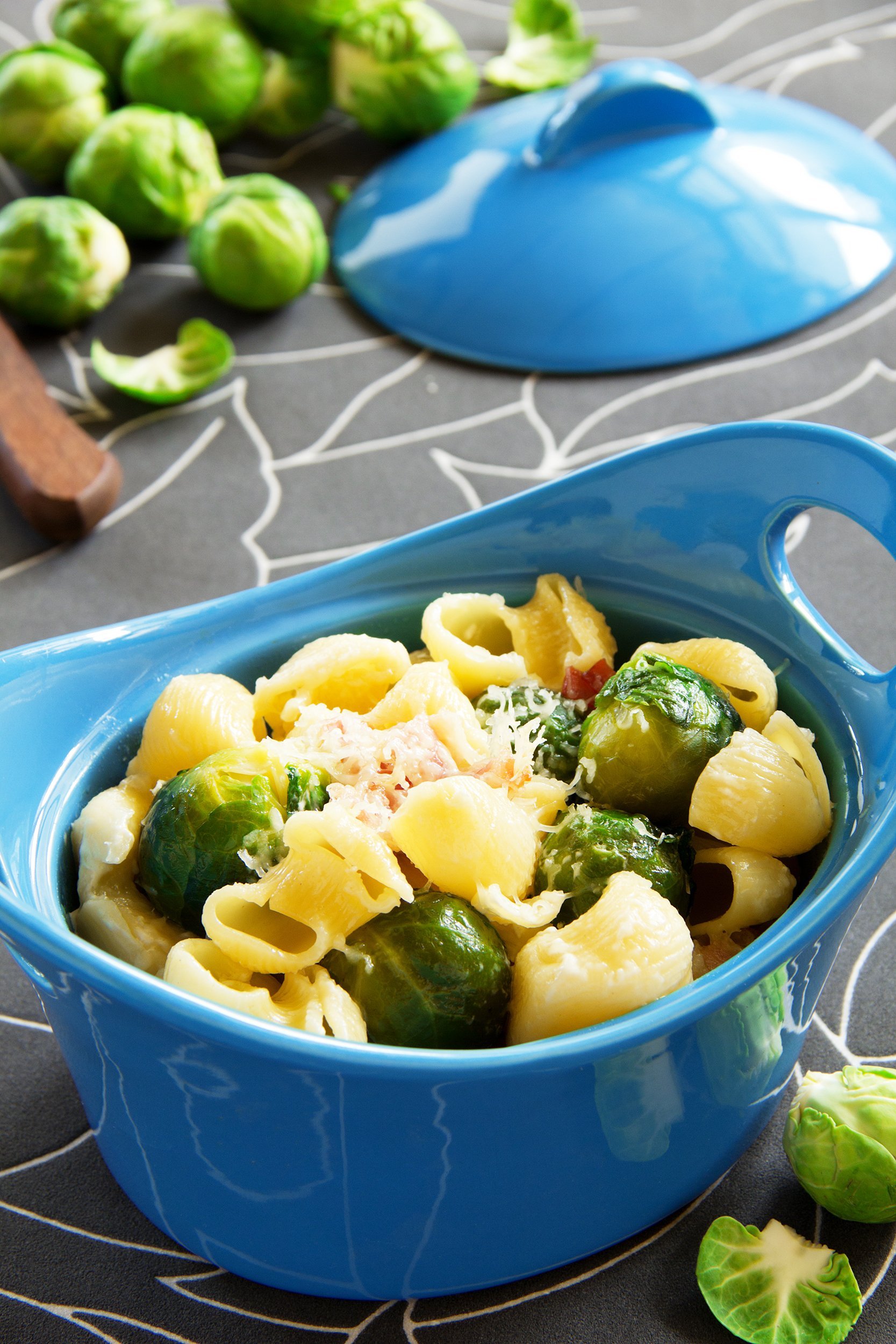baked pasta with brussels sprouts