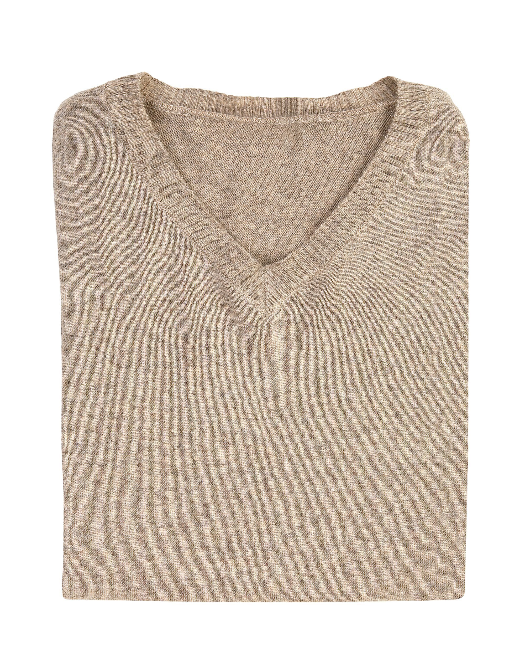 folded khaki sweater