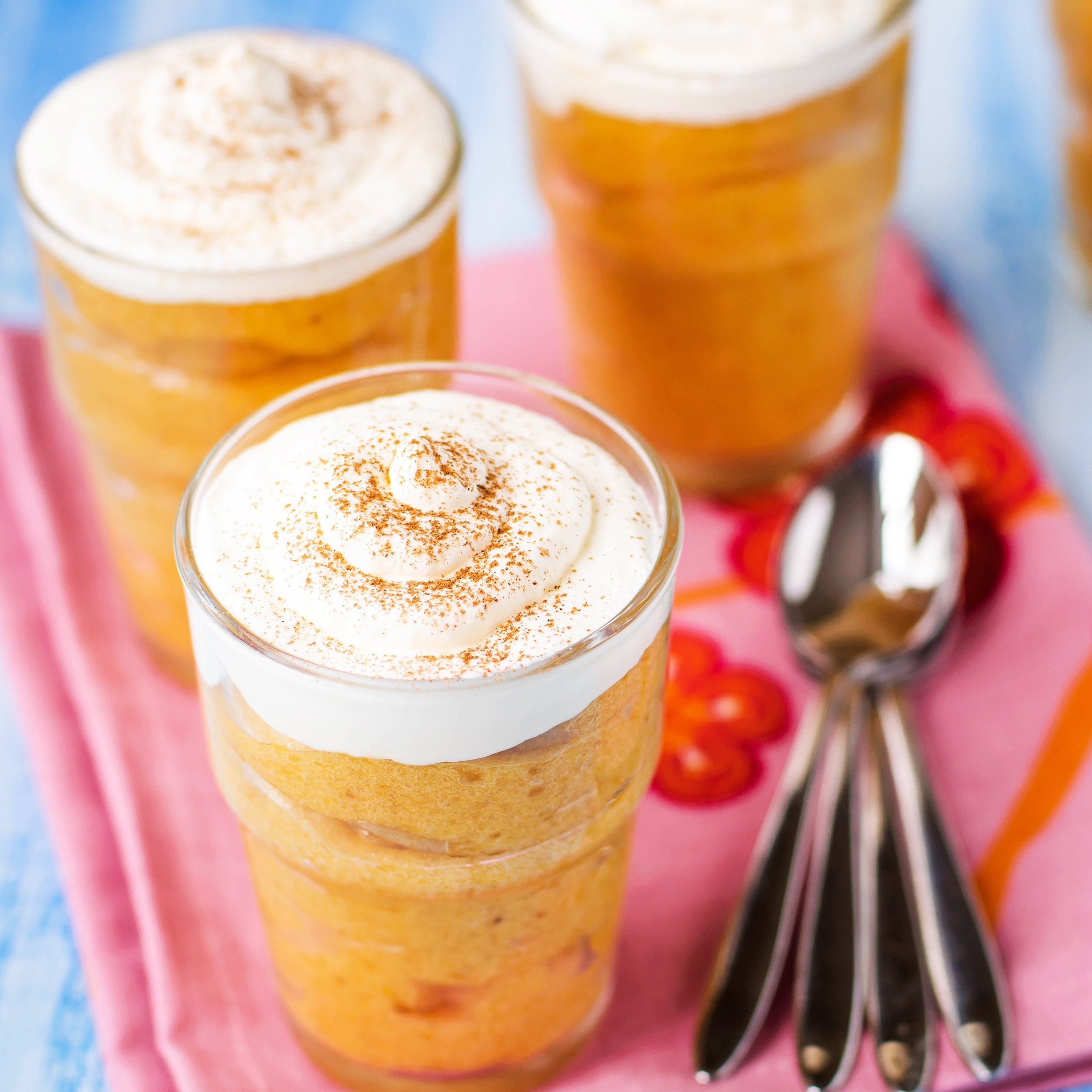 pumpkin custard in glass cups