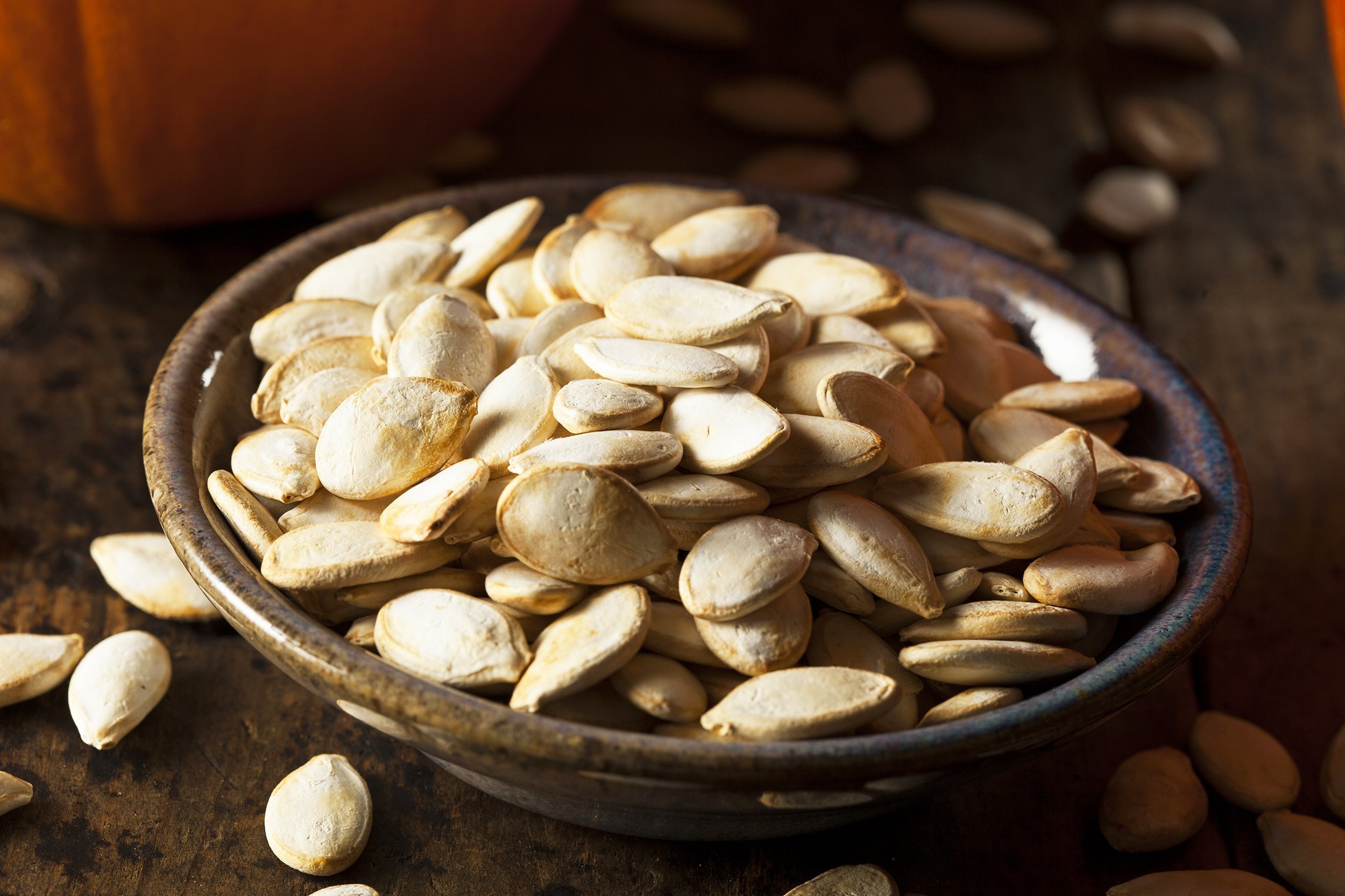 roasted salty pumpkin seeds