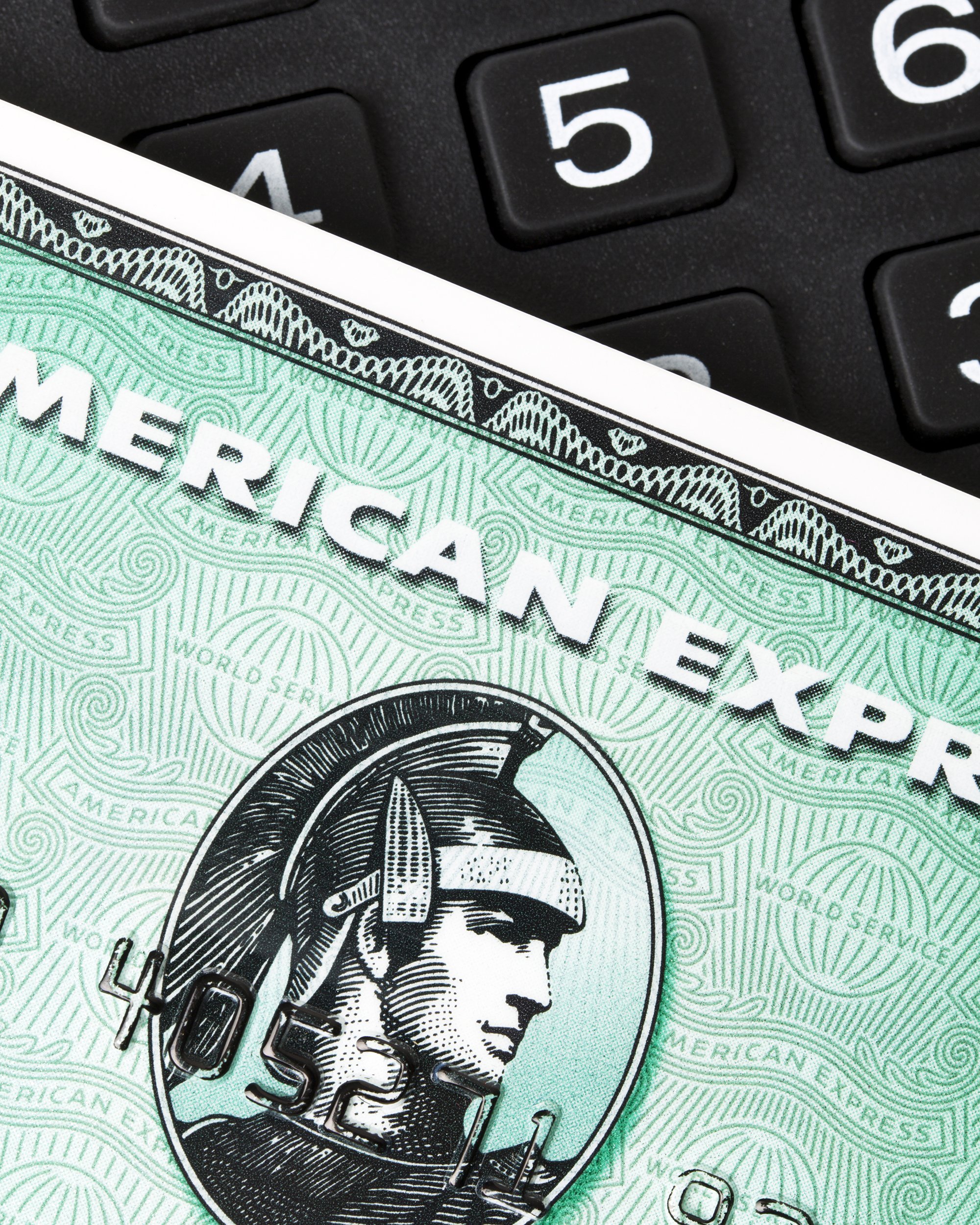 American Express card on calculator