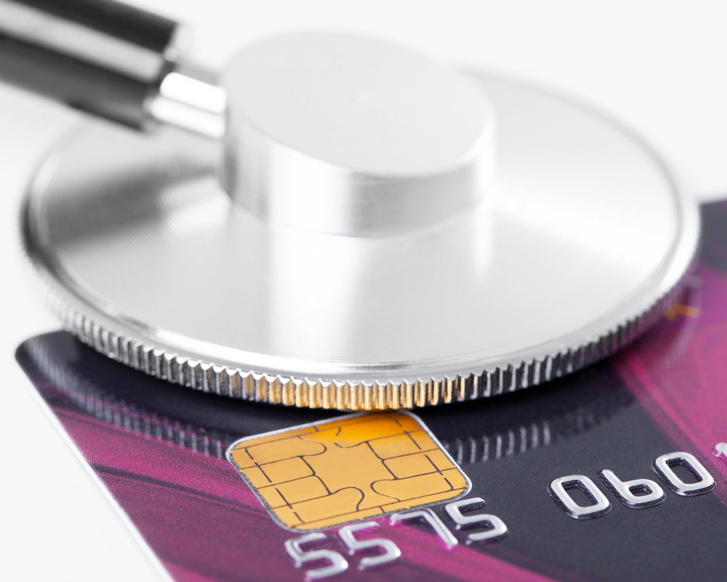 stethoscope on credit card