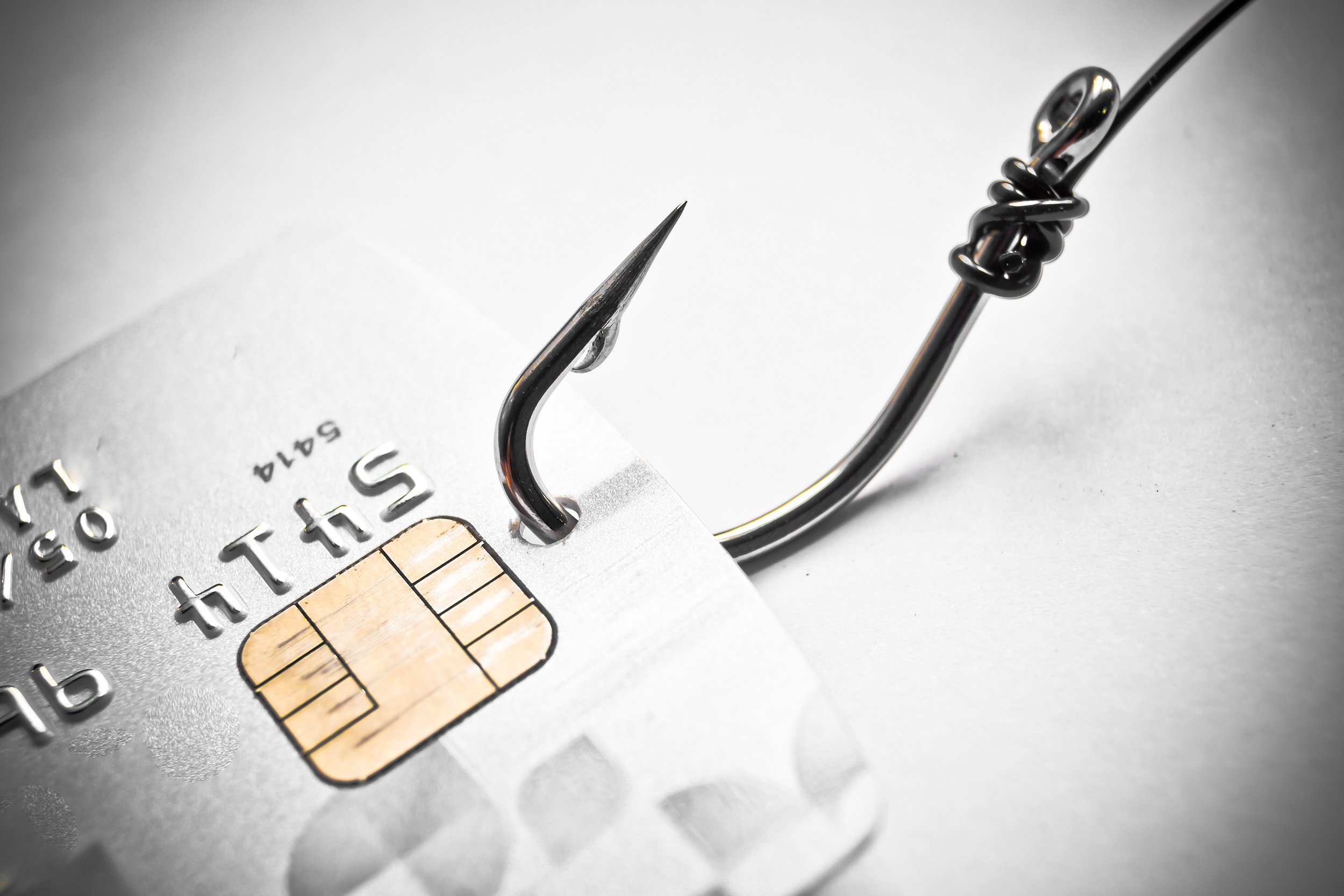 fish hook and credit card