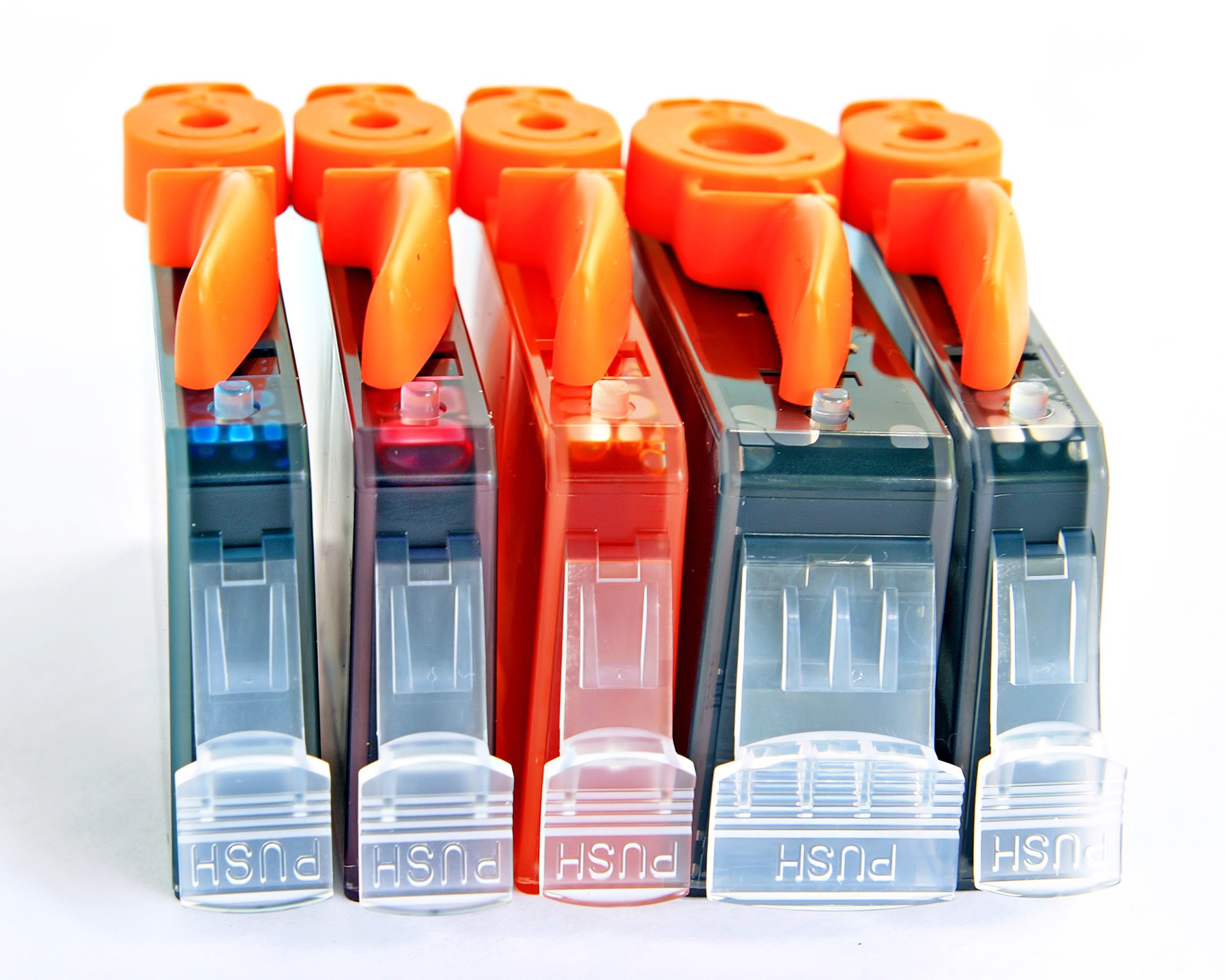 five new printer ink cartridges