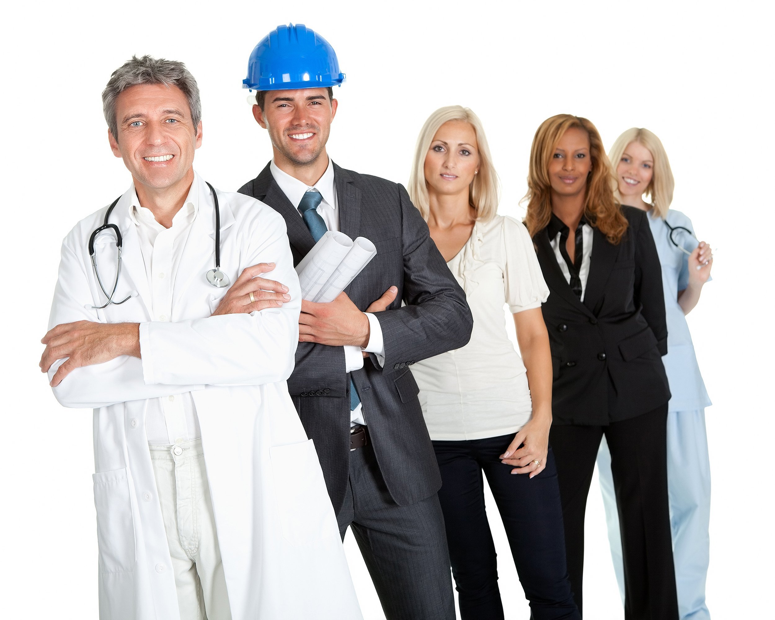 group of successful working people illustrating different career options