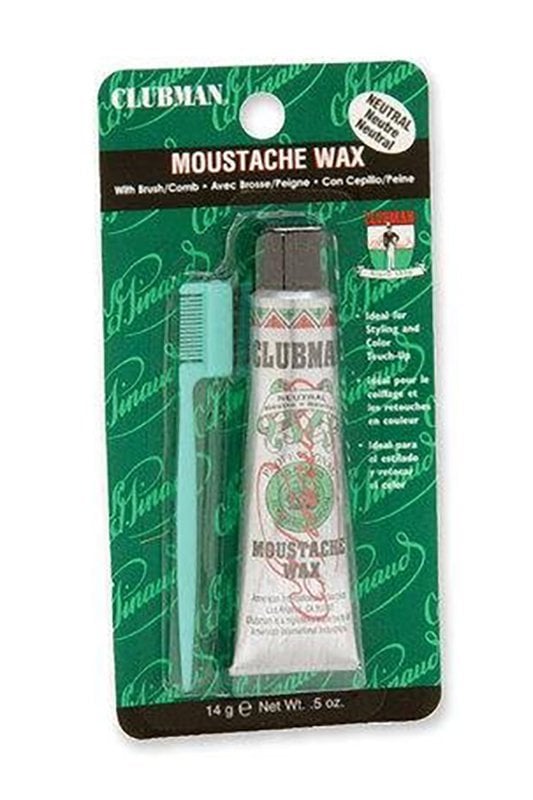 Clubman Moustache Wax with Brush Comb