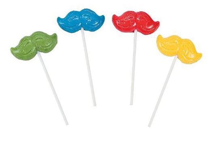 Bright Mustache Lollipops