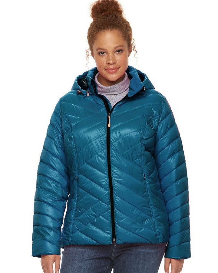 Plus Size Tek Gear Hooded Packable Puffer Jacket