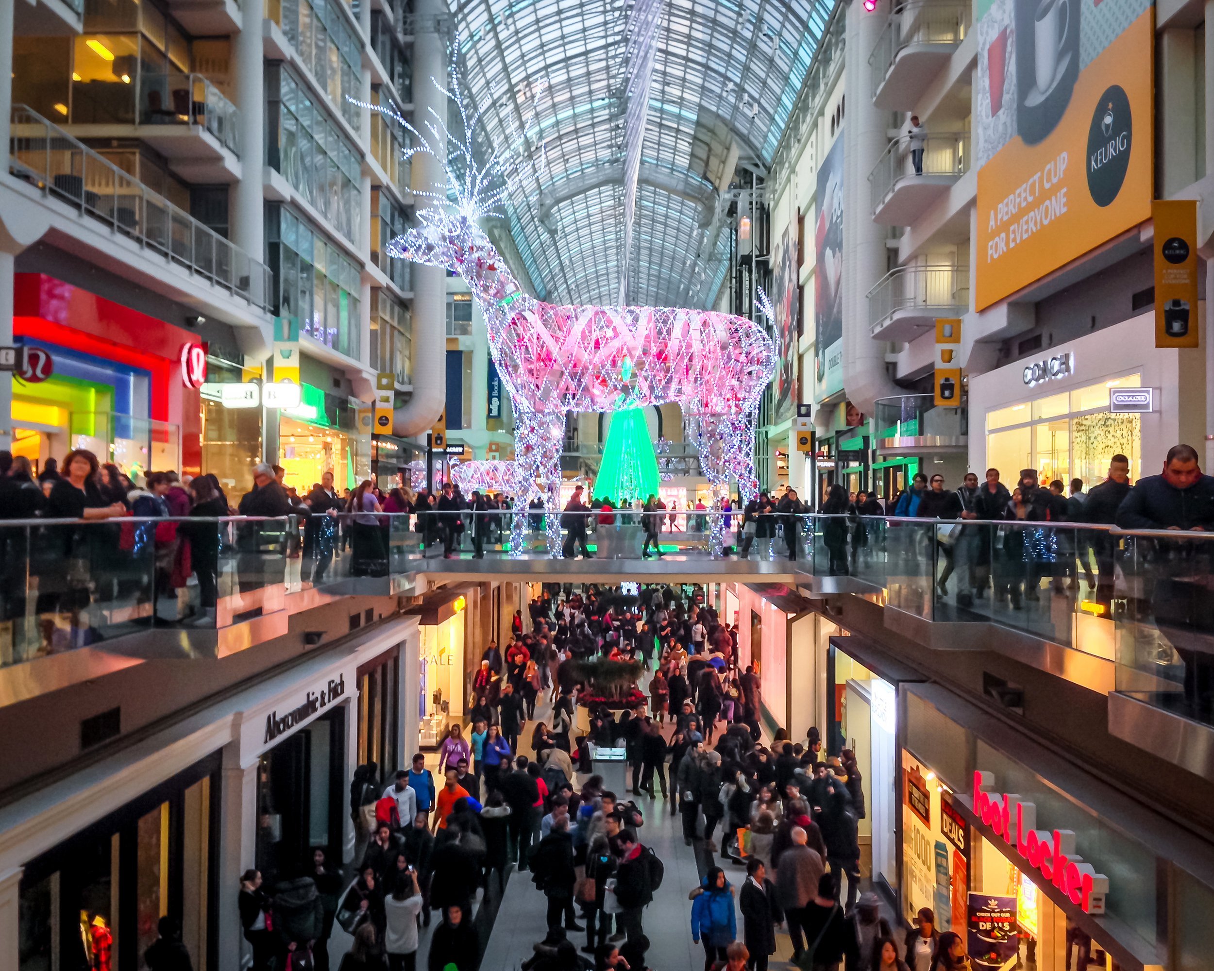 shoppers visit the mall in Toronto, Canada on the Black Friday