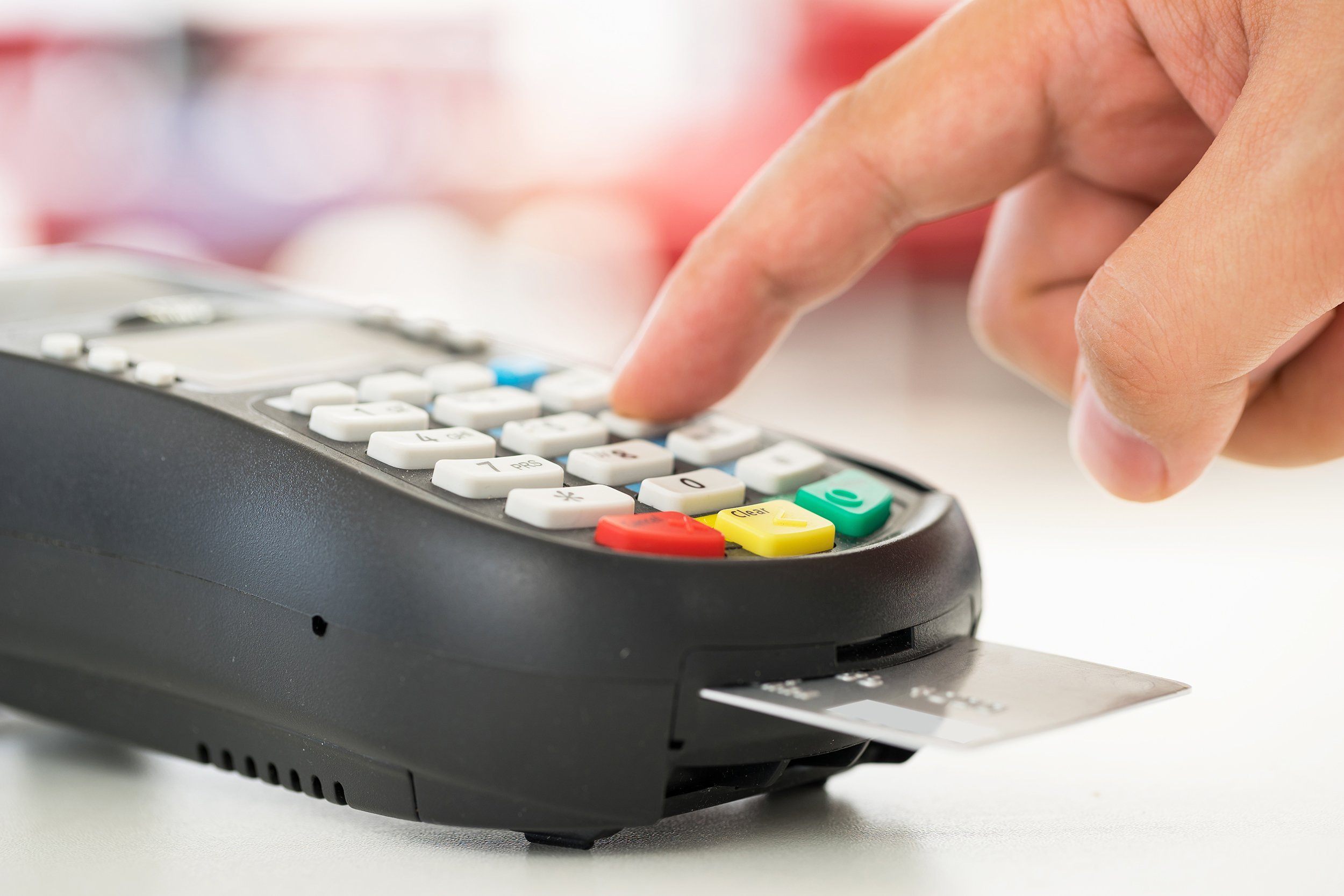 credit card in credit card machine