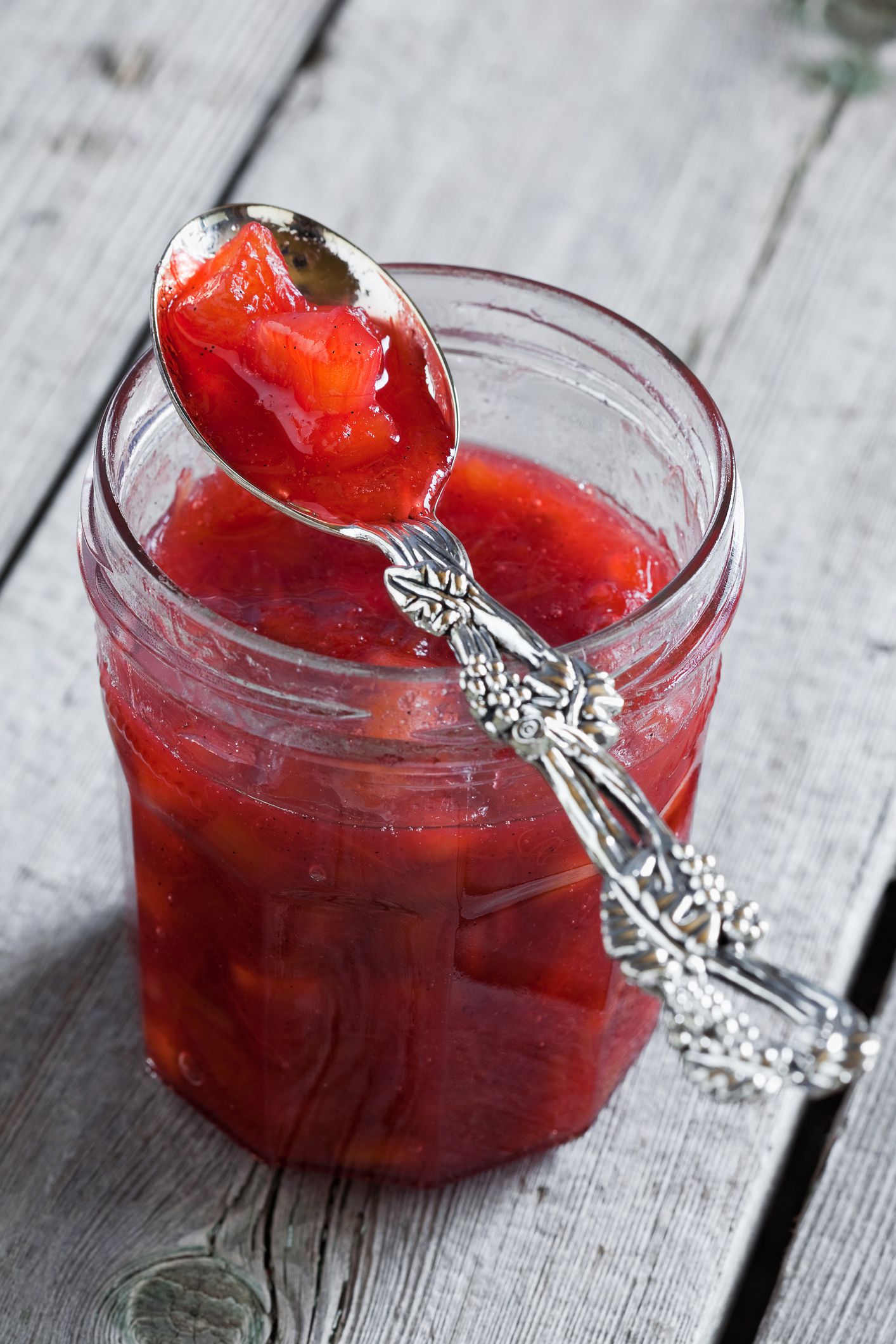 Spicy Raspberry Rhubarb Jalapeño Jam