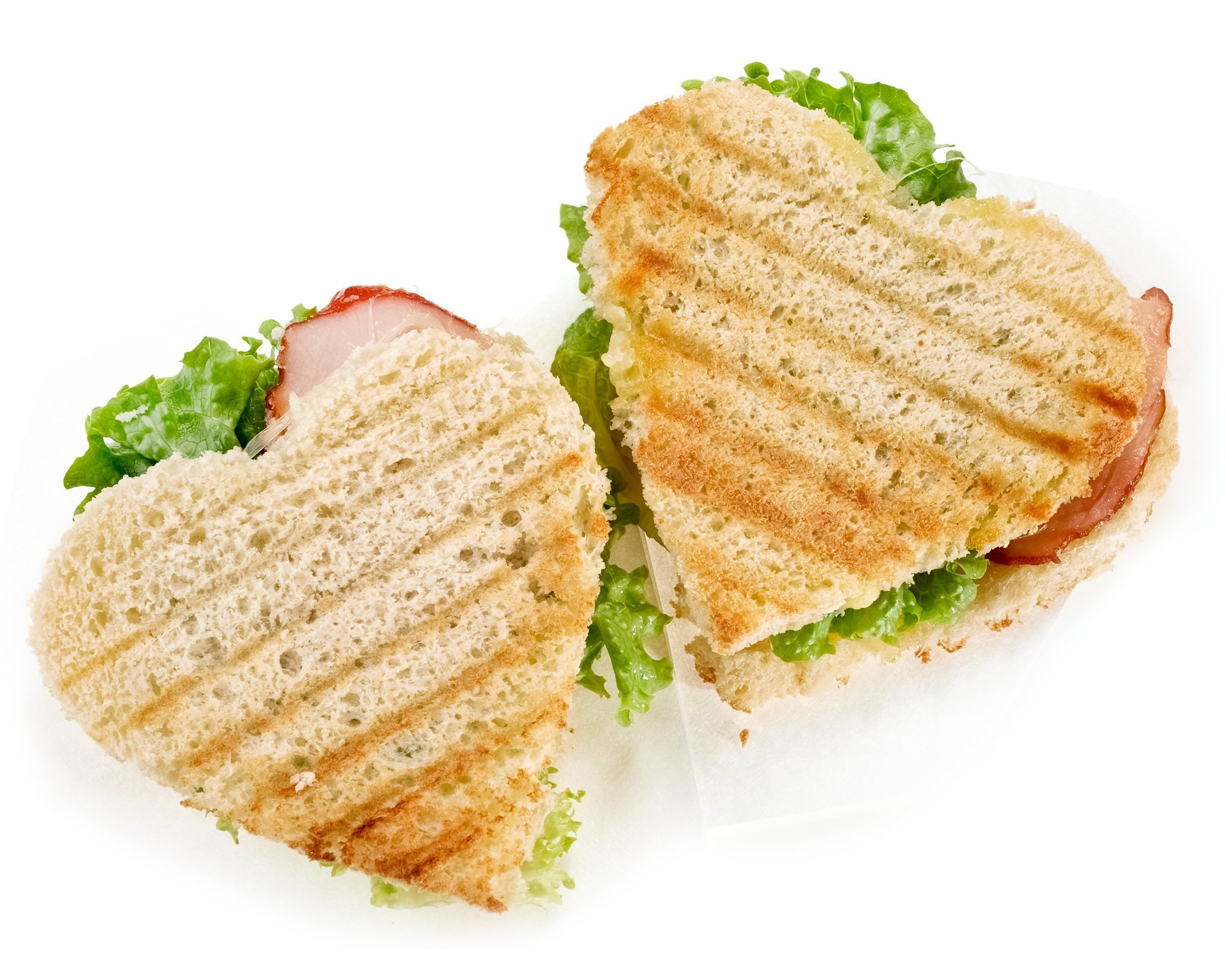 two heart toast sandwiches