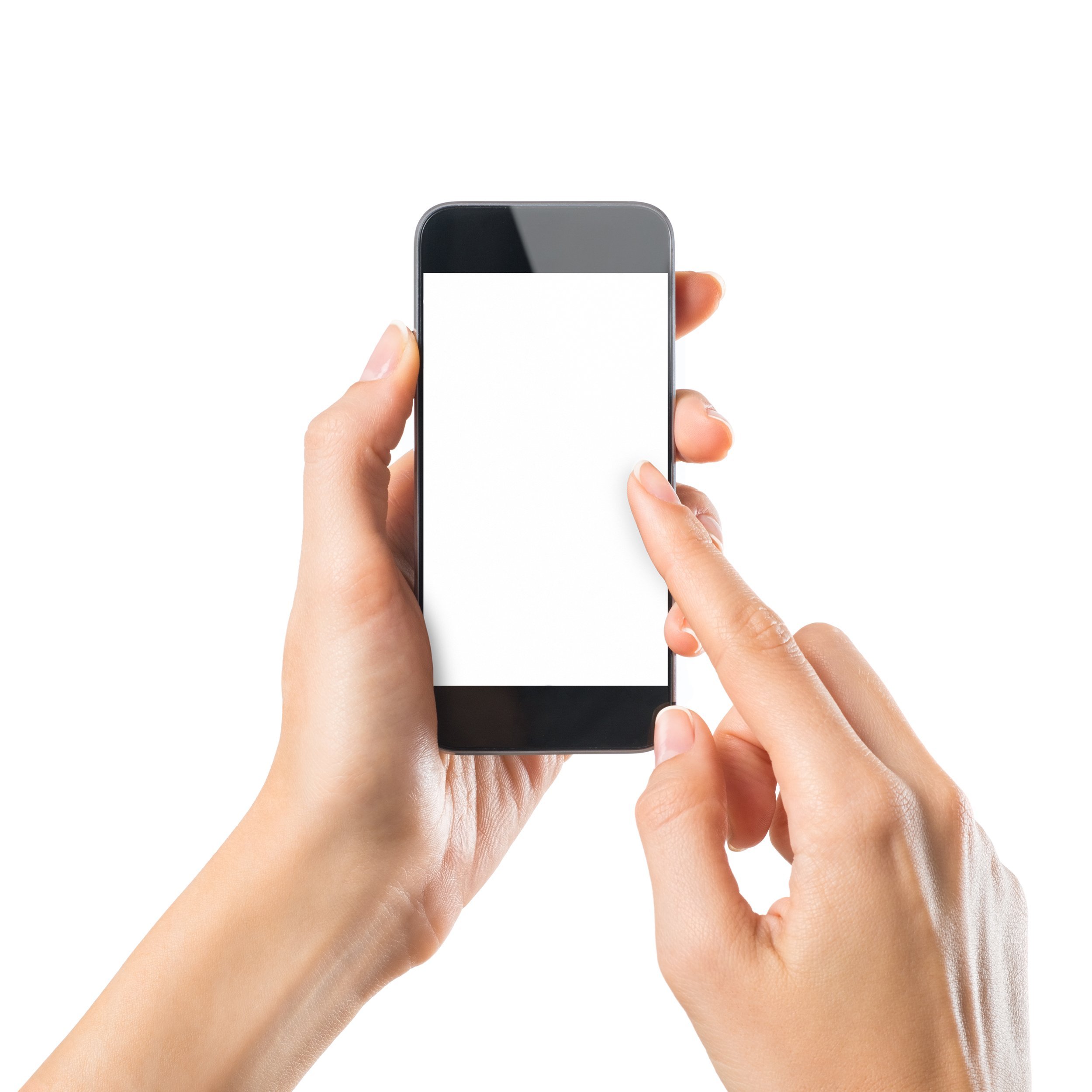 closeup shot of a woman typing on mobile phone
