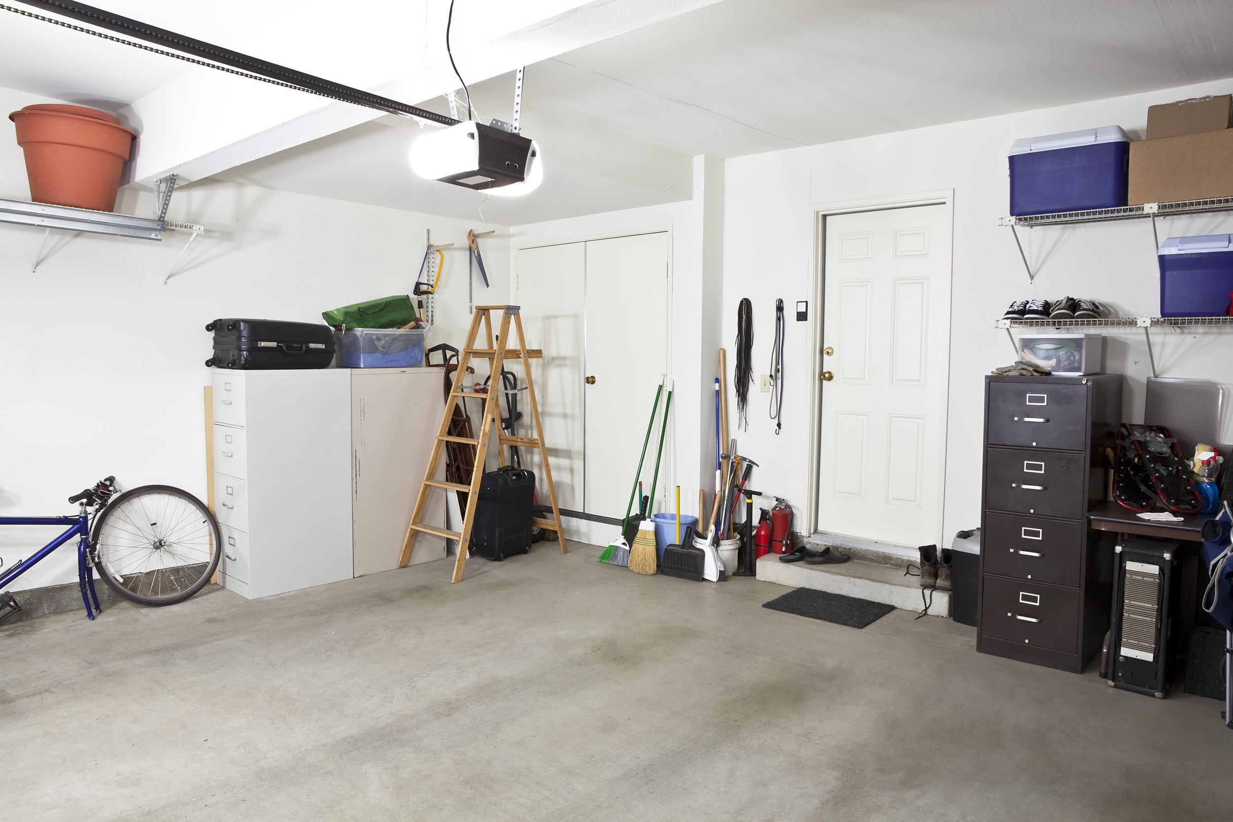 clean swept interior suburban garage