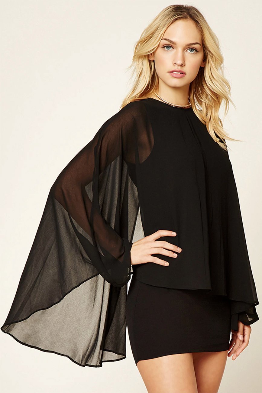 Forever 21 Contemporary Cape-Sleeve Dress
