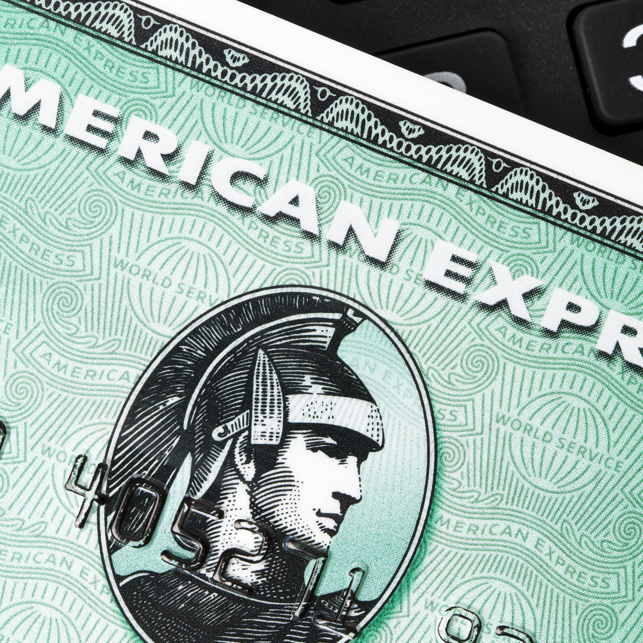 closeup of green American Express credit card