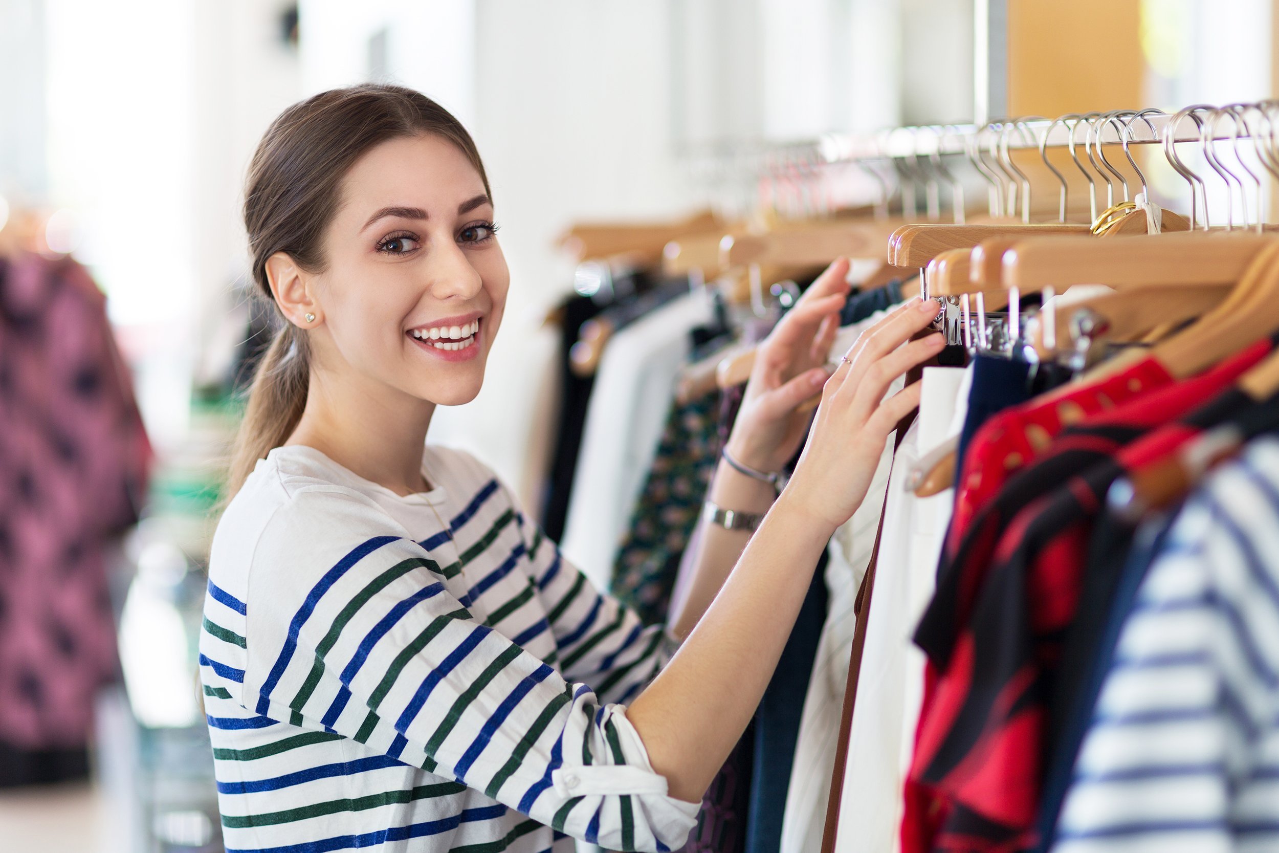 woman in clothing store