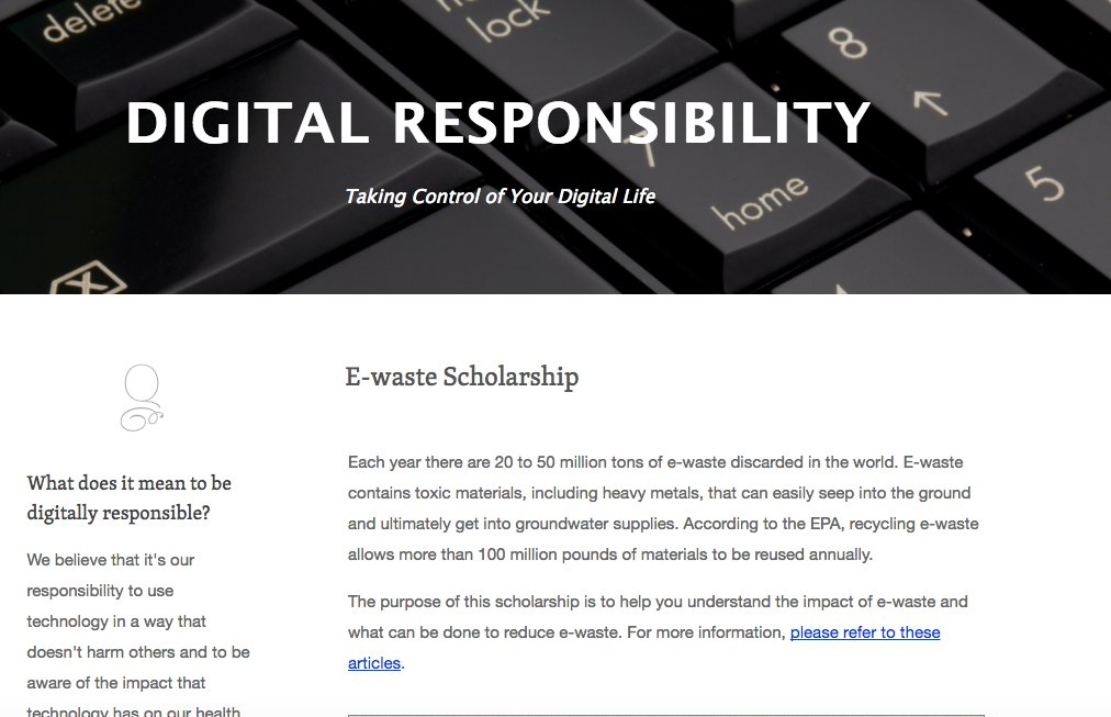 promotion for the electronic waste scholarship