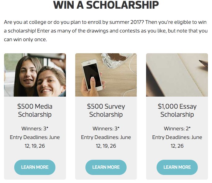 snapshot of promotion for Find Your Calling Scholarship