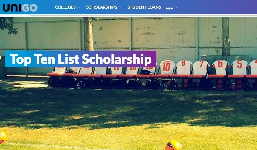 Unigo promotion for 10 Things You Love About You Scholarship