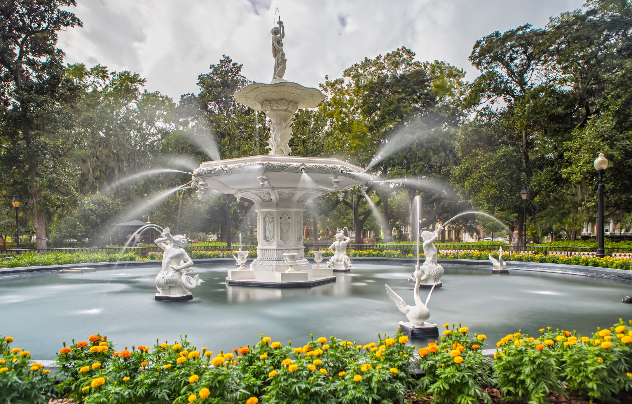 The Fountain in the Forsyth Park is one of the nicest Places in Savannah