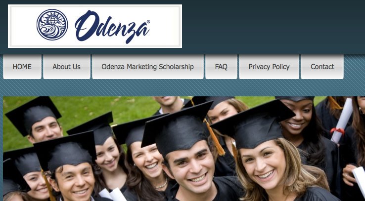 snapshot of Odenza promo for their marketing scholarship