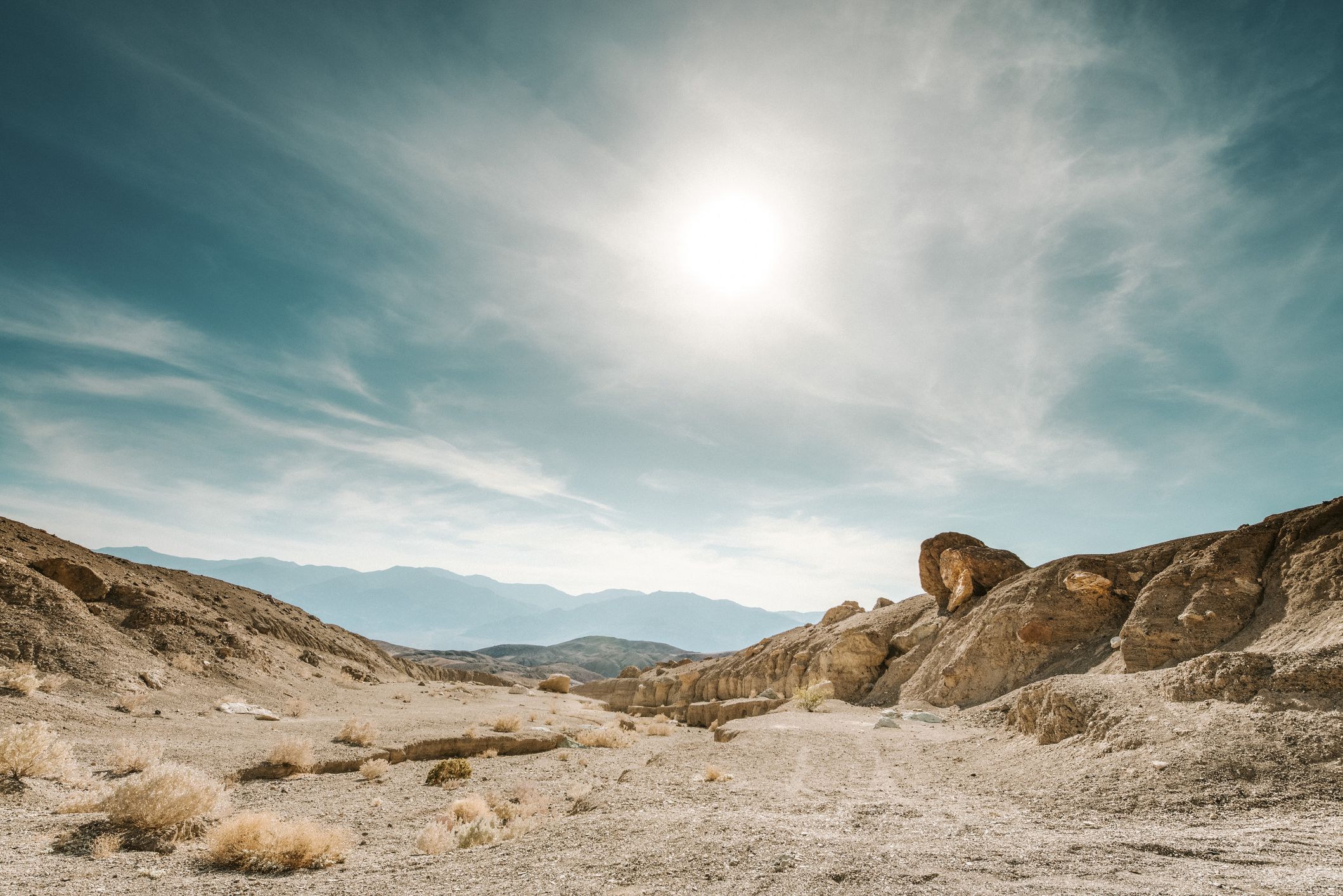 Death Valley is a desert valley located in Eastern California. It is the lowest, driest, and hottest area in North America.